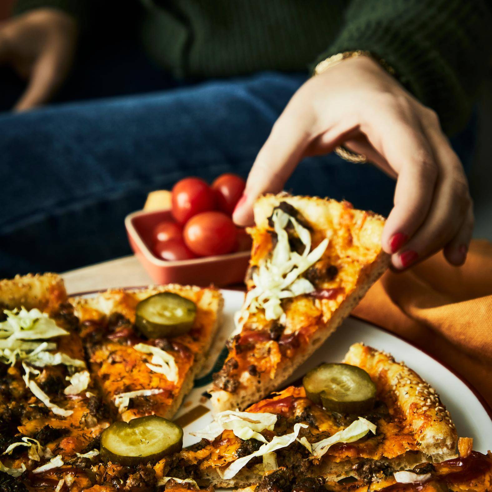 Pizza cheeseburger - Recette Easy Fry XL Surface | Moulinex