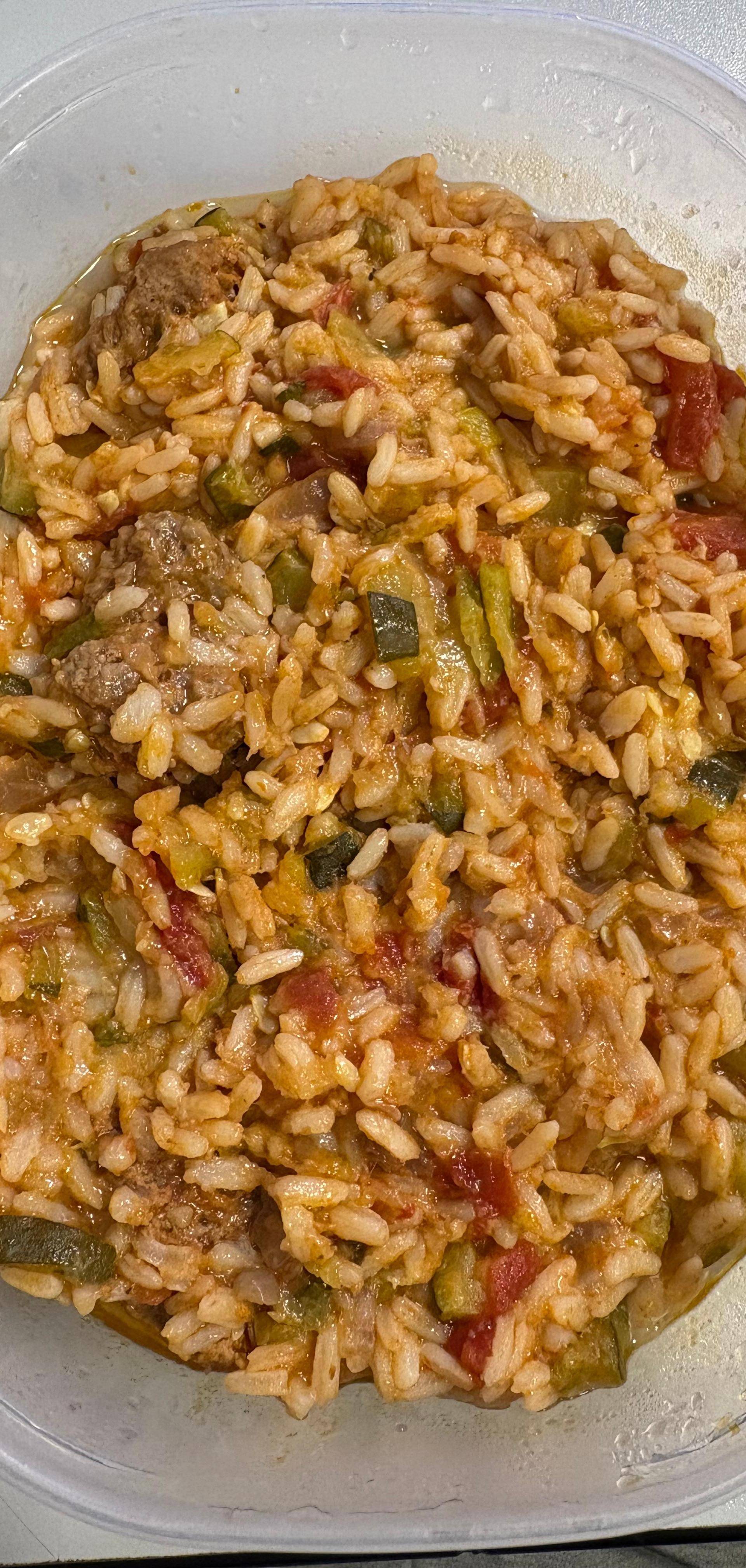 Risotto tomates courgettes boulettes - Recette Cookeo | Moulinex