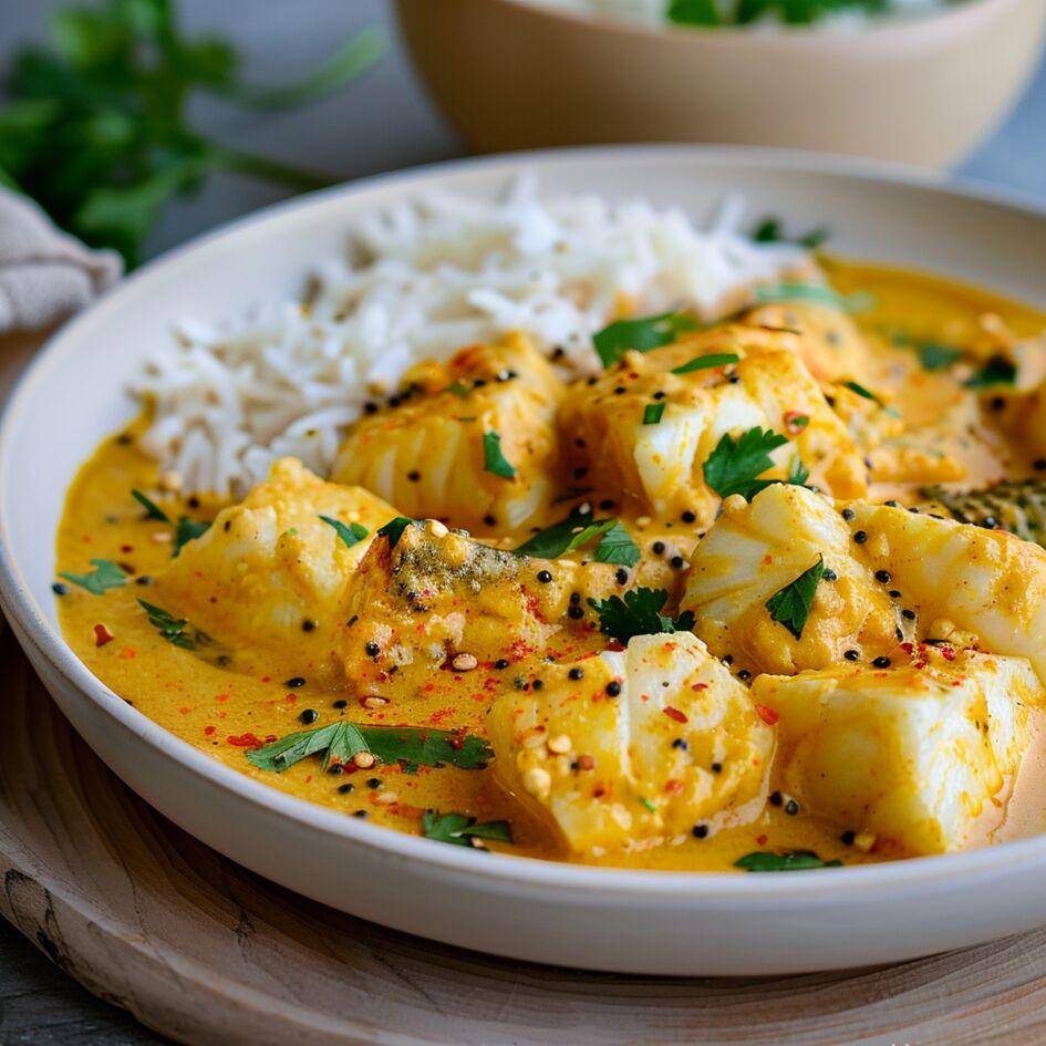 Cabillaud au curry et curcuma - Recette Easy Fry Compact | Moulinex
