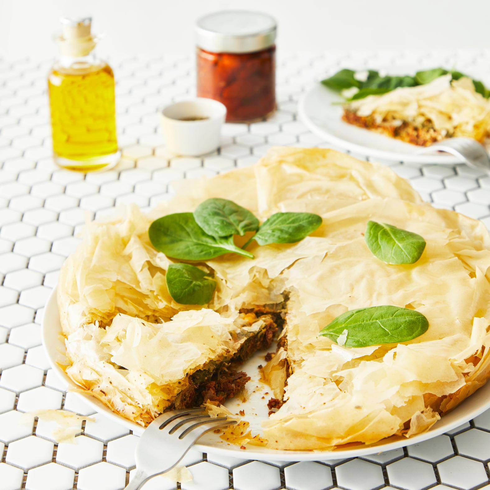 Tarte grecque aux épinards - Recette Cook'in One | Moulinex