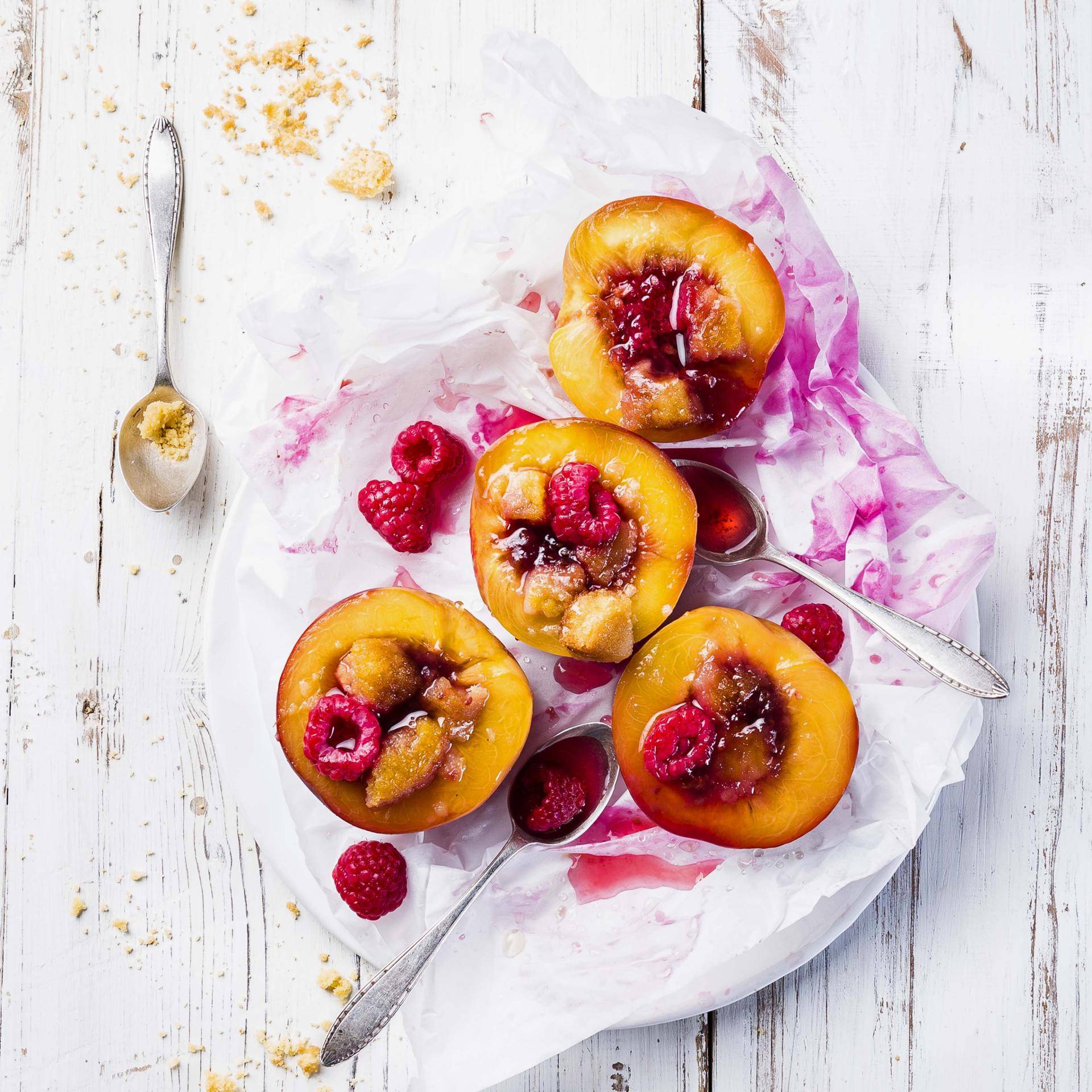 Papillote de pêches aux framboises - Recette Cuiseur vapeur | Moulinex