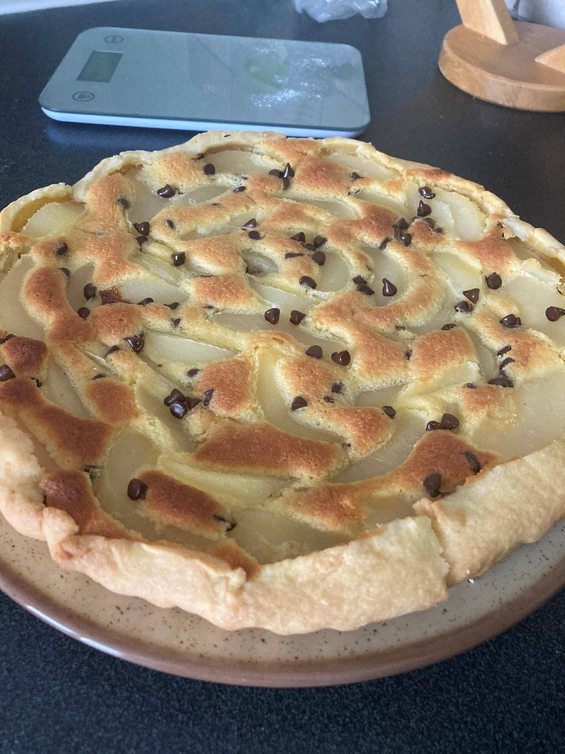 Tarte amandine poire & pépites de chocolat - Recette Companion Connect XL | Moulinex