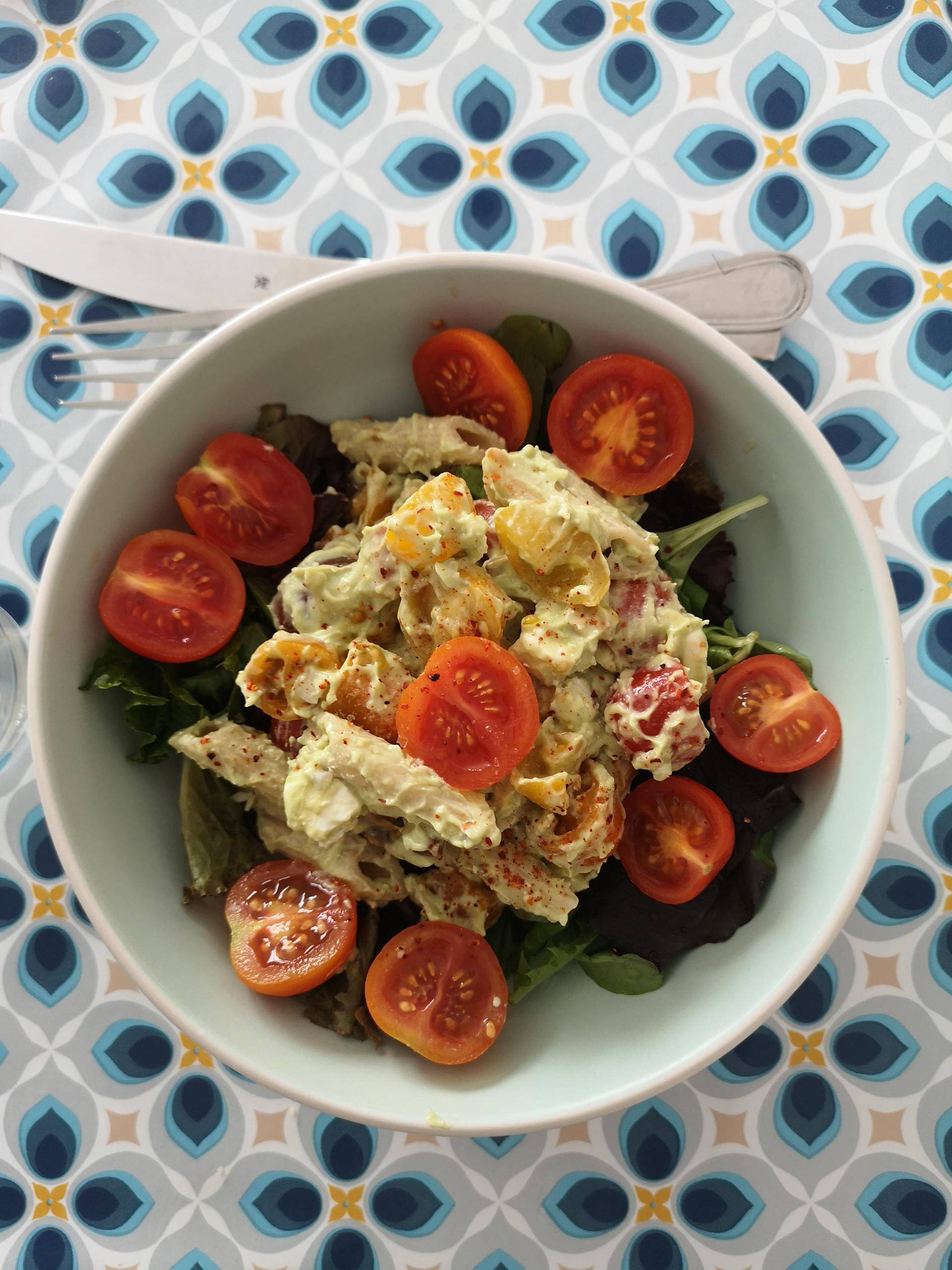 Salade de pâtes a l'avocat - Recette Companion | Moulinex