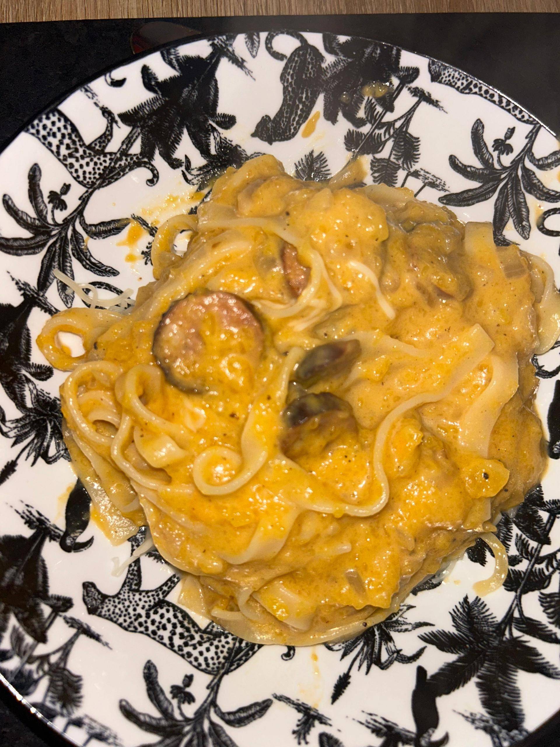 Tagliatelles au chorizo sauce butternut - Recette Cookeo | Moulinex