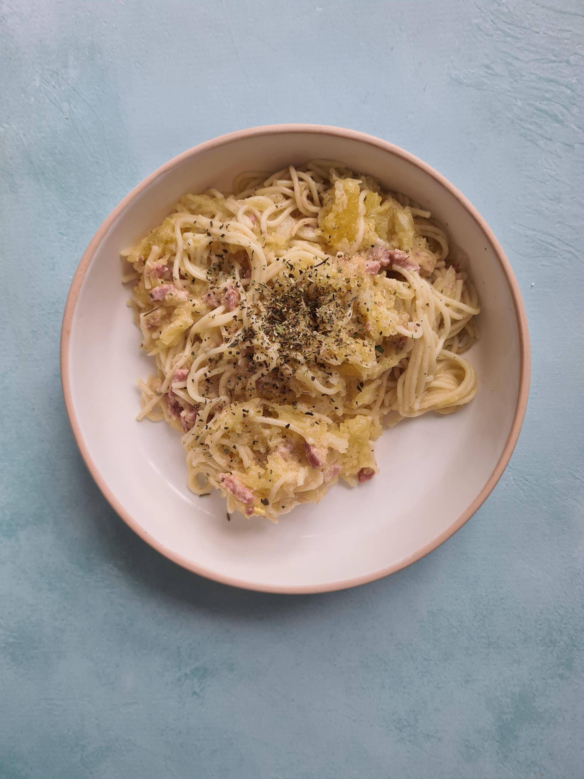 Courge spaghetti façon Carbonara - Recette Companion Connect XL | Moulinex