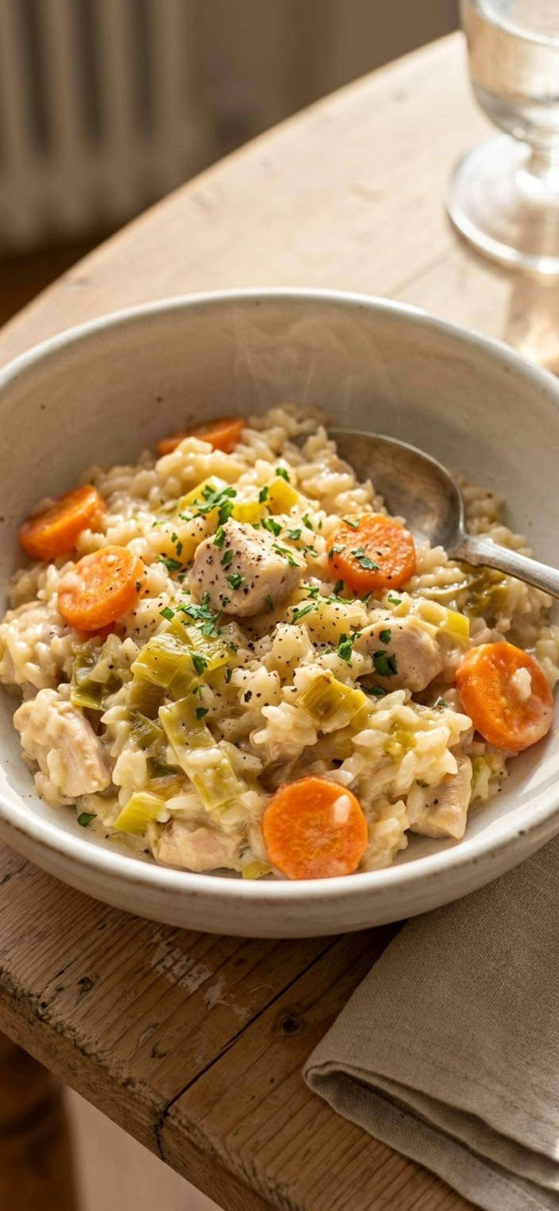 Riz cremeux au poulet, poireaux et carottes - Recette Cookeo 9in1 | Moulinex