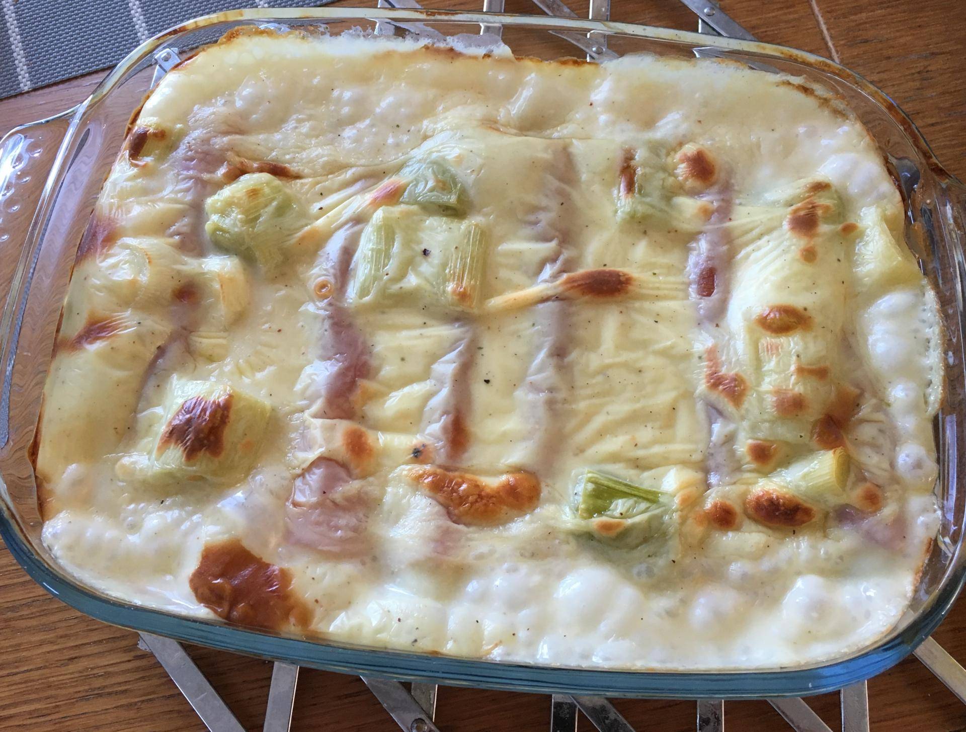 Gratin de poireaux au jambon - Recette Companion | Moulinex