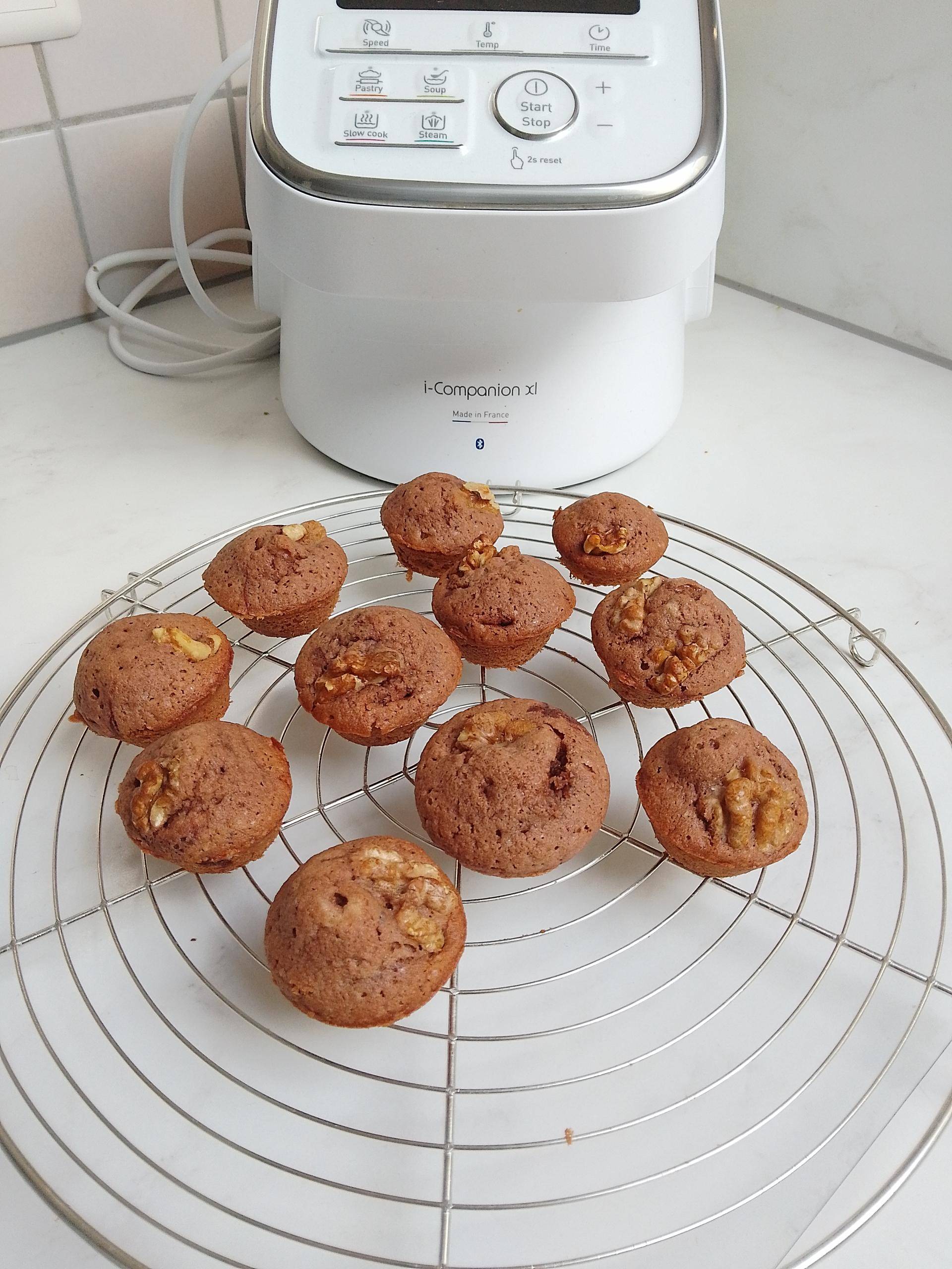 Muffins au chocolat et noix - Recette Companion Connect XL | Moulinex