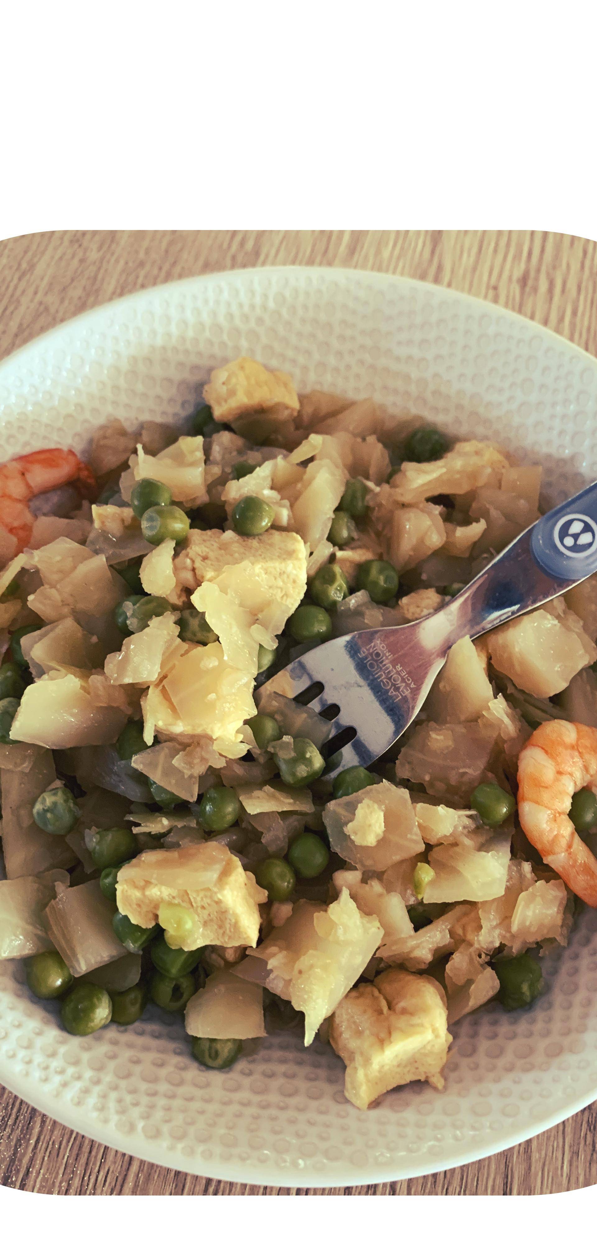 Chou chinois aux crevettes et omelette ( type bouillon ou soupe) - Recette Companion Connect XL | Moulinex