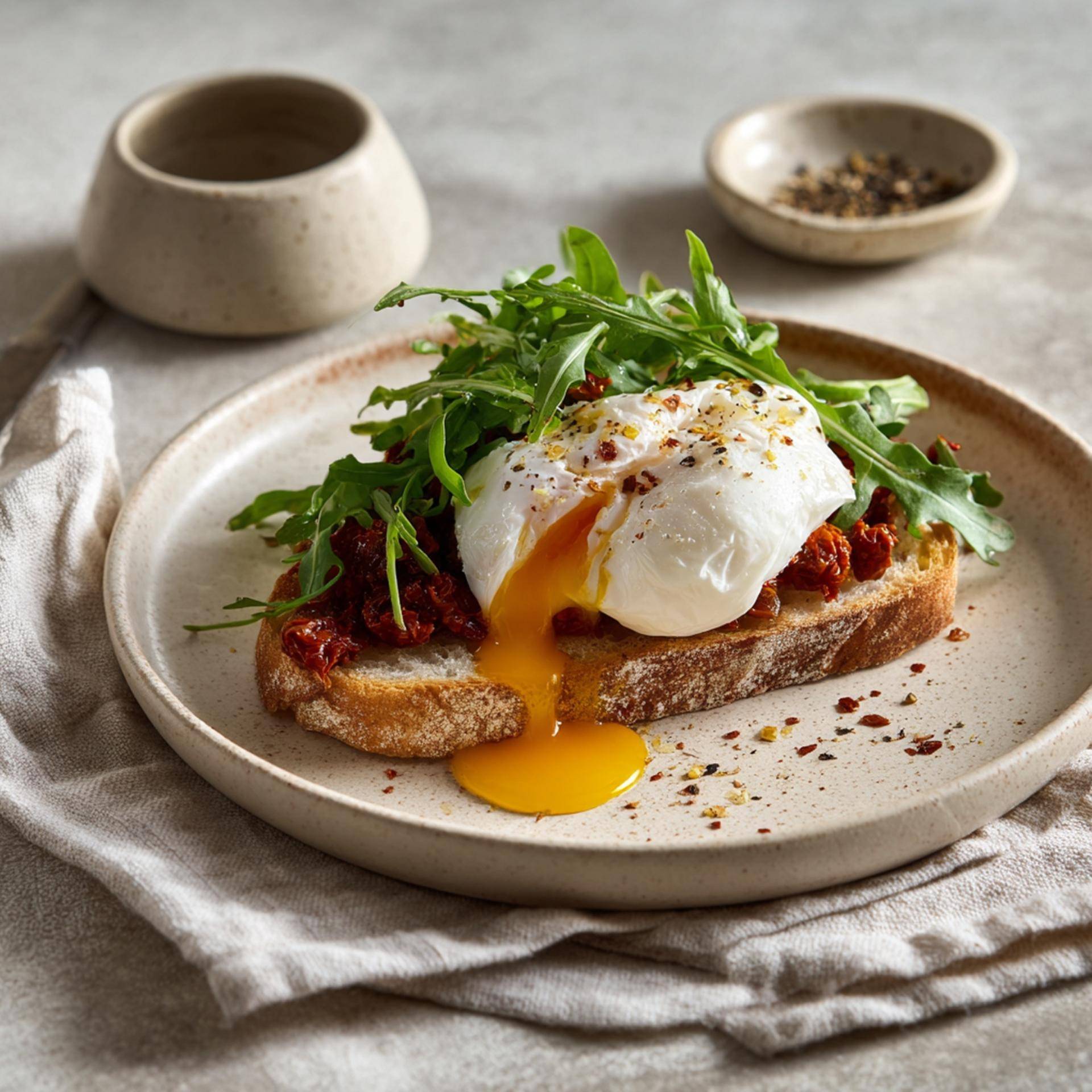 Tartines aux tomates séchées et œuf mollet - Recette Cookeo | Moulinex
