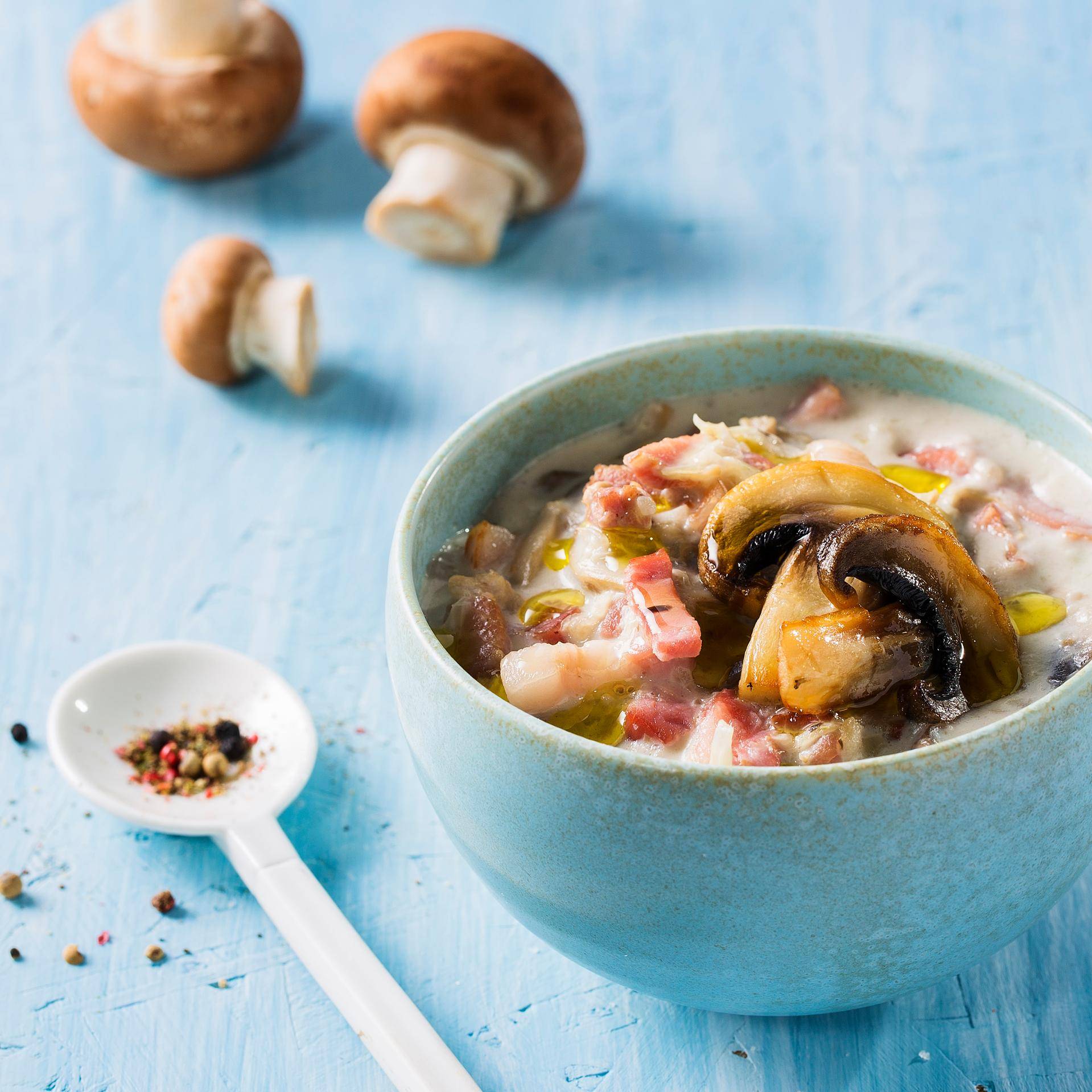 Sauce champignons et lardons - Recette Companion | Moulinex