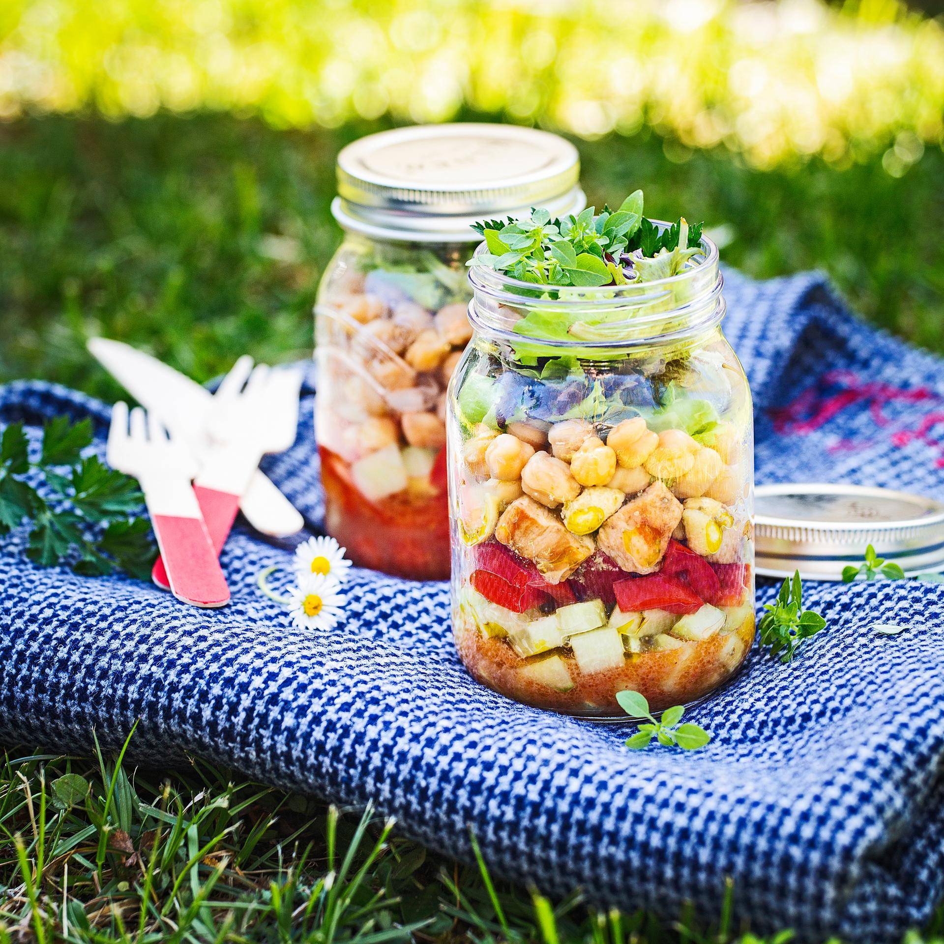 Salad jar à la volaille - Recette Cookeo V3 Mini | Moulinex