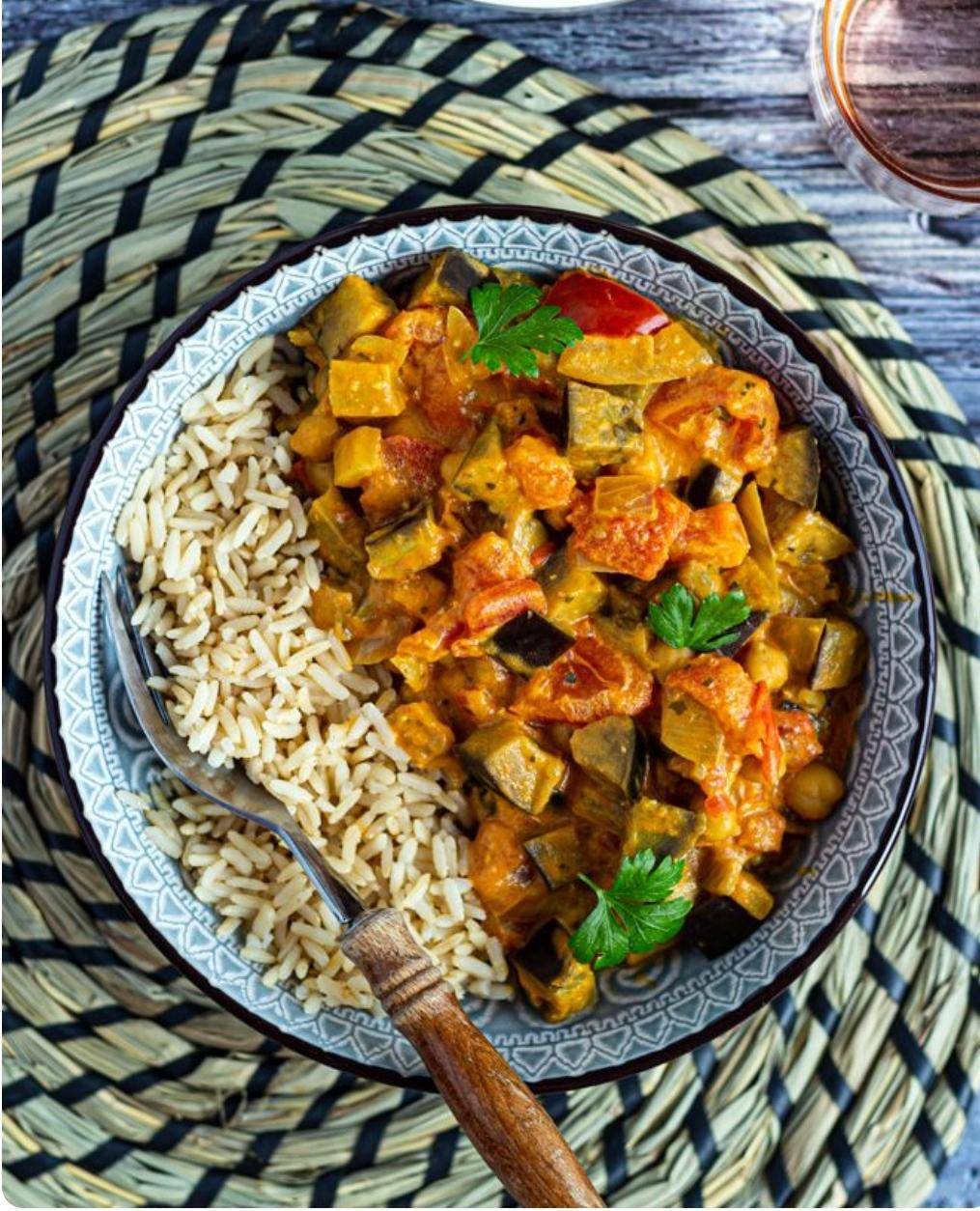 Curry d'aubergine au lait coco - Recette Cookeo V3 | Moulinex
