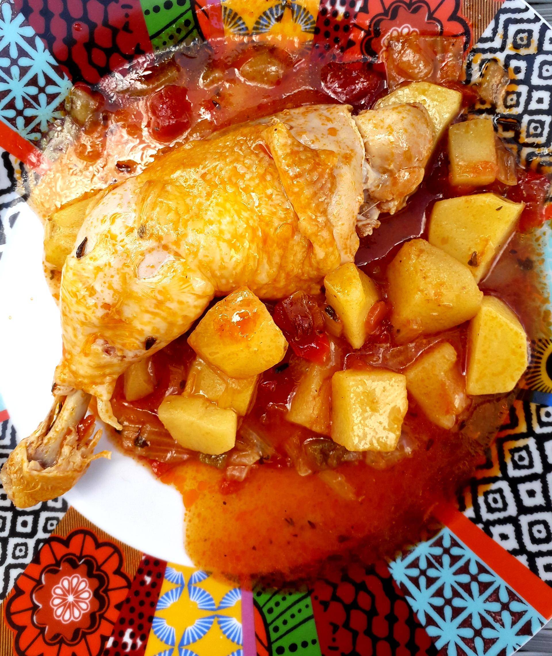 Cuisses de poulet, pommes de terre, tomates - Recette Cookeo | Moulinex