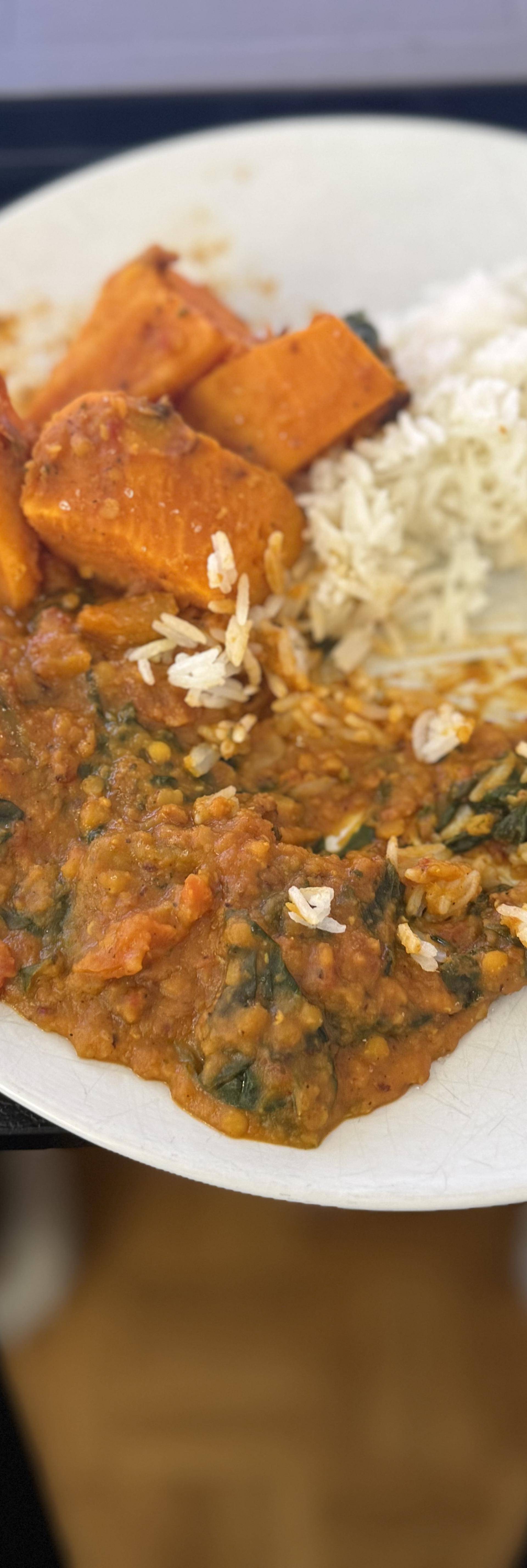 Dal de lentilles corail, épinards & poivron - Recette Cookeo V3 | Moulinex