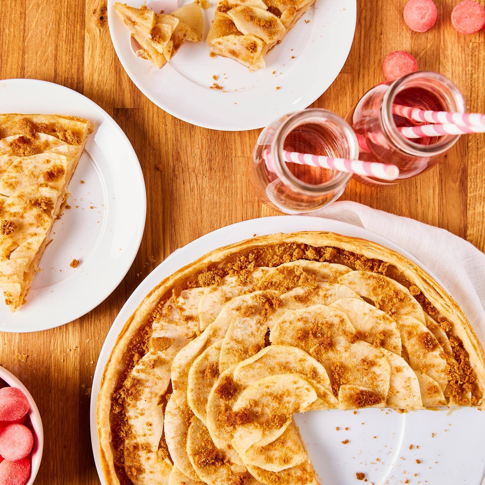 Tarte fine pommes spéculoos - Recette Cook'in One | Moulinex
