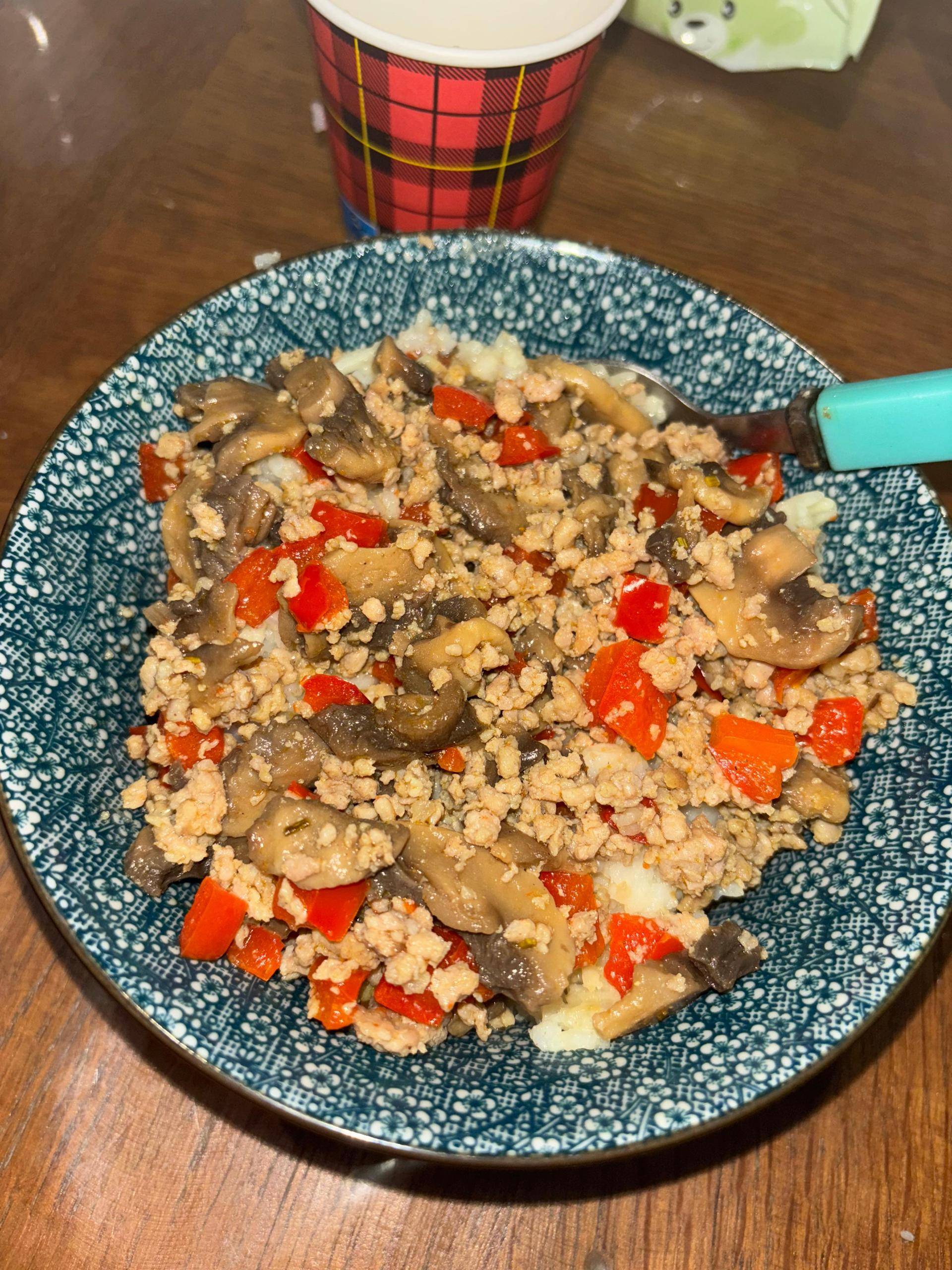 Riz a l’haché avec champignons et poivrons rouge - Recette Cookeo | Moulinex