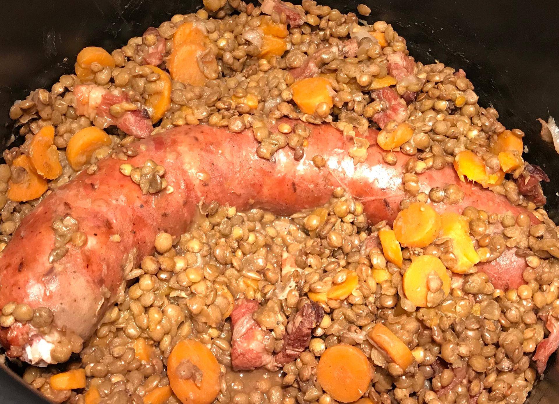 Saucisses lentilles de papi Michou - Recette Cookeo | Moulinex