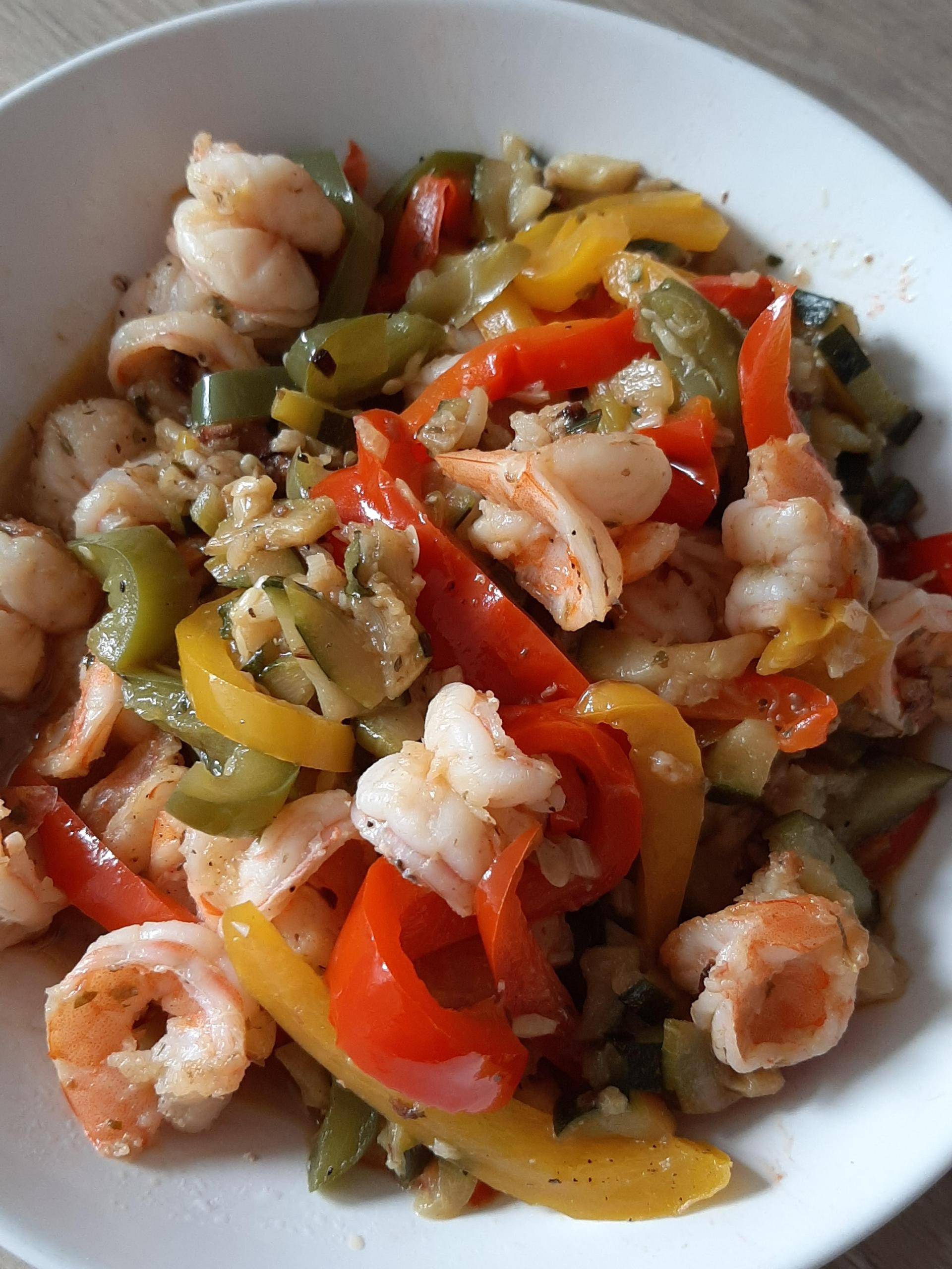 Crevettes à l'ail et aux poivrons - Recette Cookeo | Moulinex