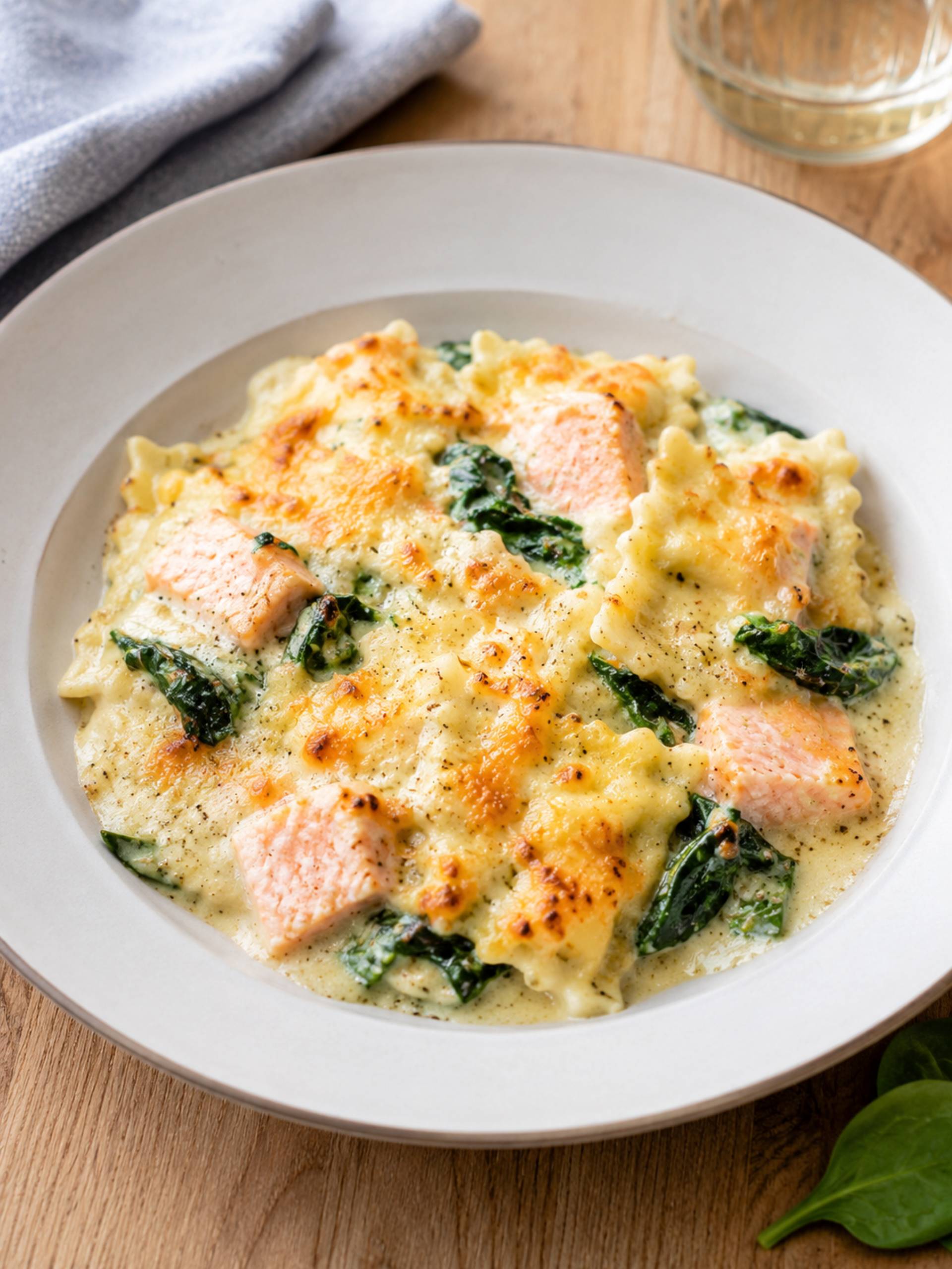 Gratin de ravioles, épinards et saumon de Krokro91 - Recette Cookeo 10in1 | Moulinex