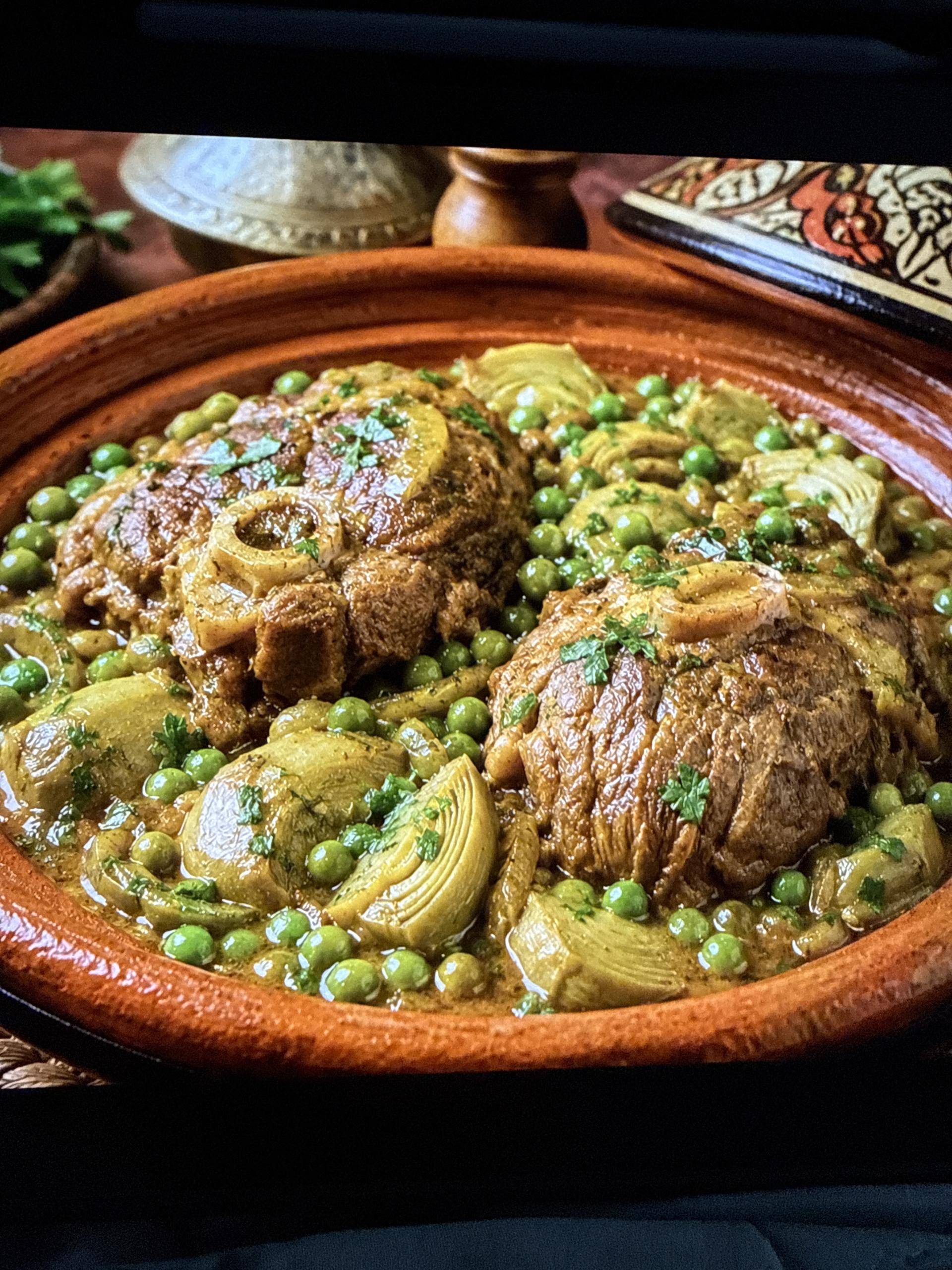 Tajine de jarret de veau aux petits pois et fonds d’artichaut - Recette Cookeo V3 | Moulinex