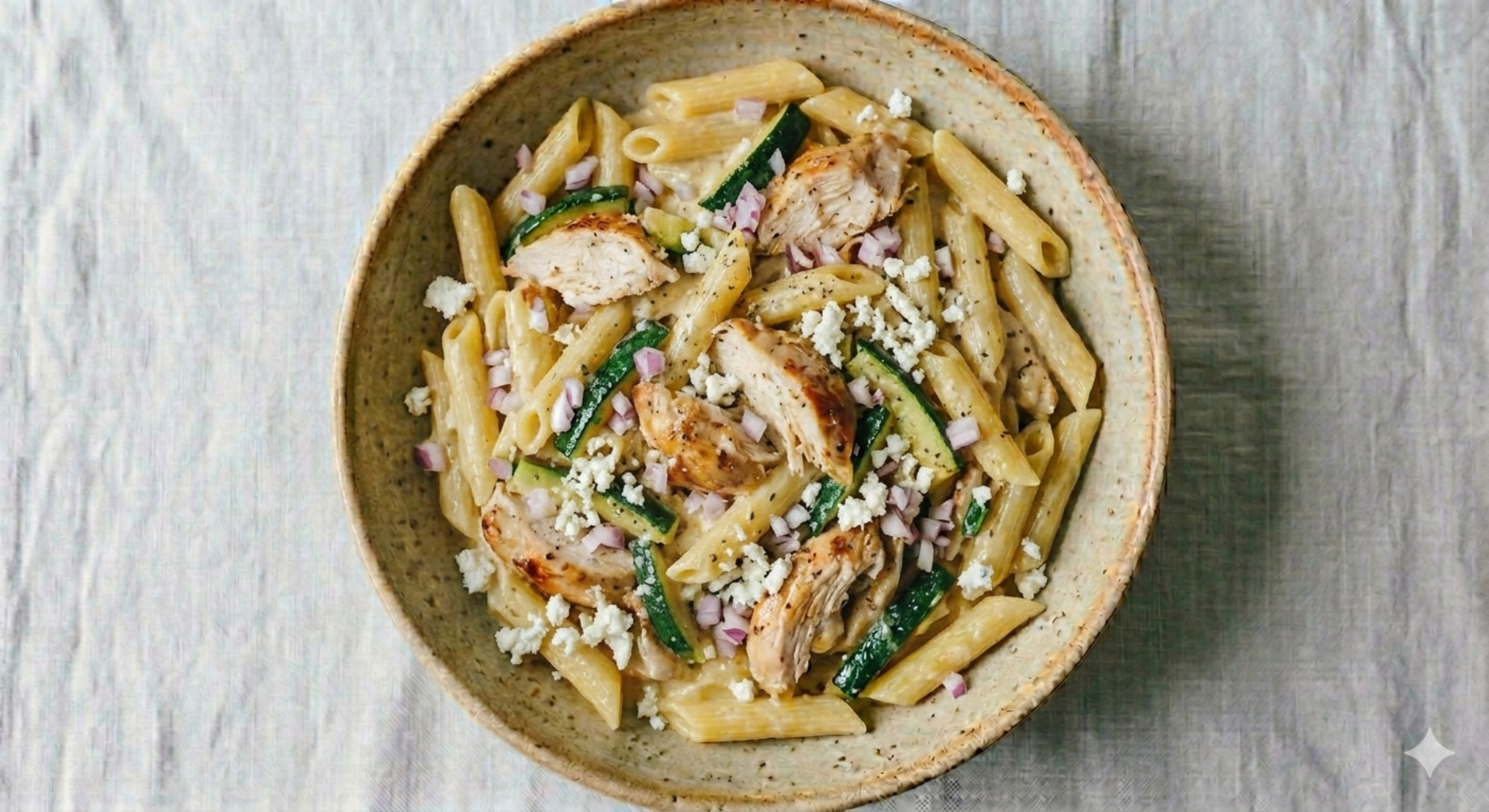 Pâtes poulet, courgettes, chèvre & miel - Recette Cookeo V3 | Moulinex