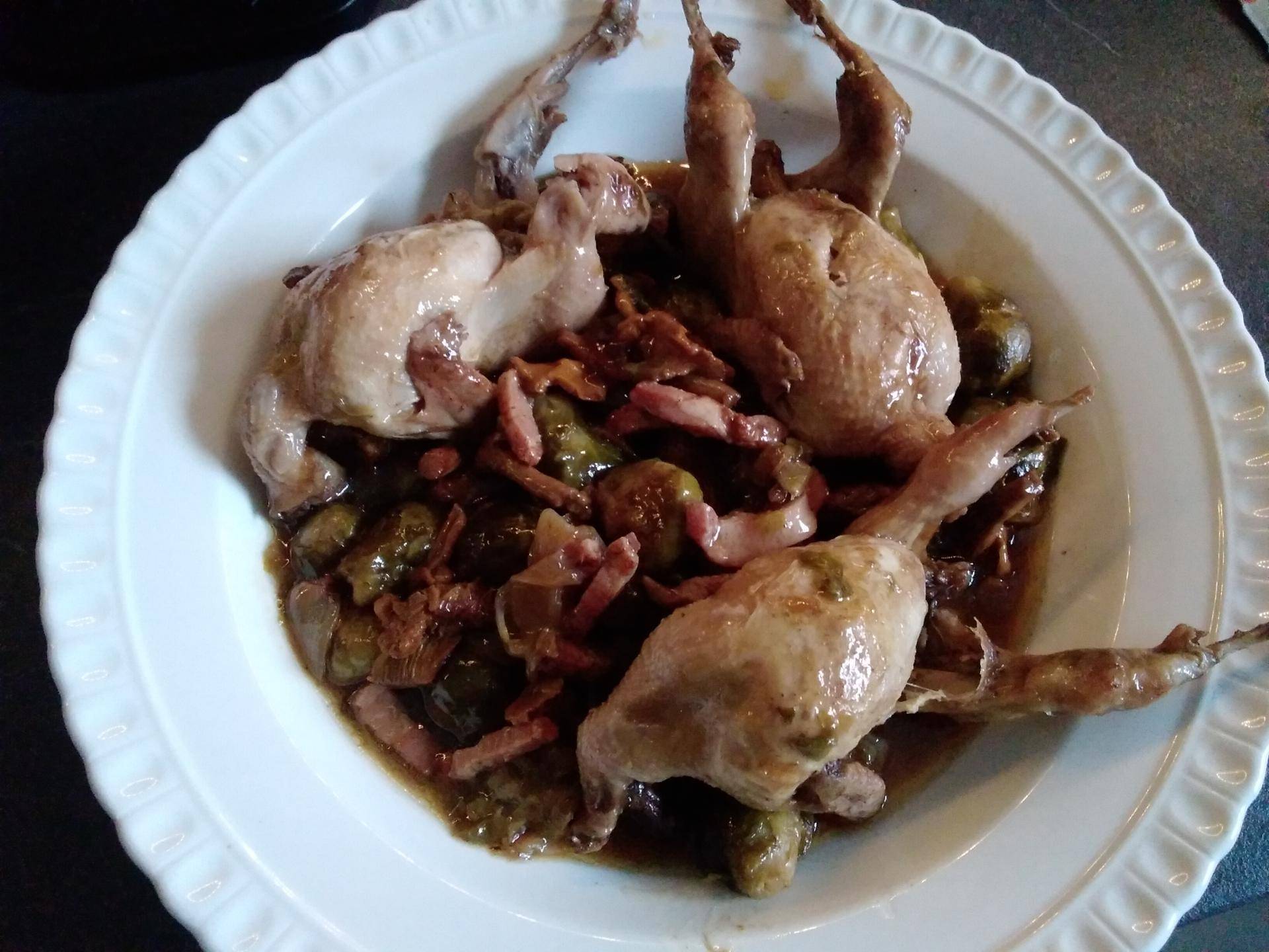 Cailles chou de bruxelles et girolles - Recette Cookeo | Moulinex