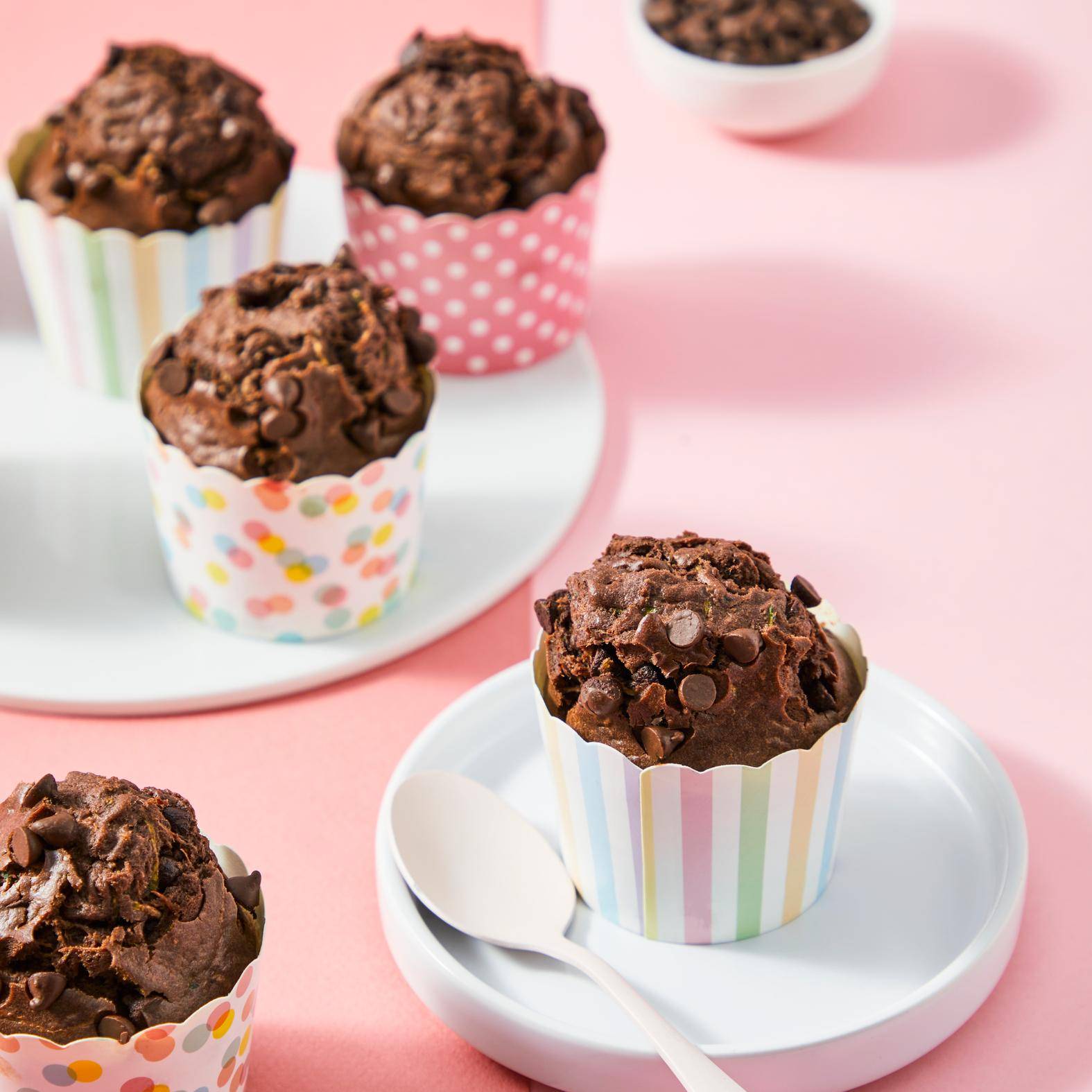 Muffins double chocolat courgettes - Recette Easy Fry Max | Moulinex
