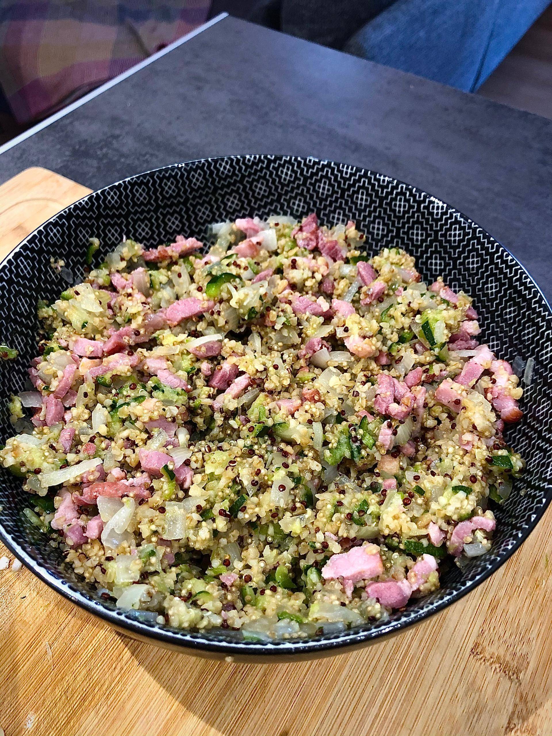 Quinoa courgette & lardons - Recette Cookeo V3 | Moulinex