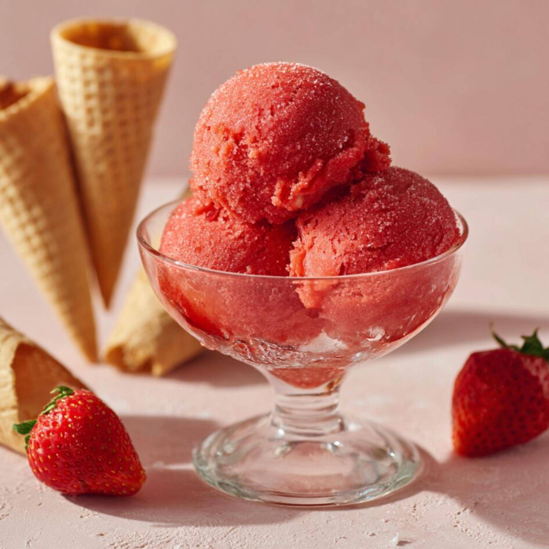 Sorbet fraise avec la machine à glaces Dolci - Recette Dolci | Moulinex