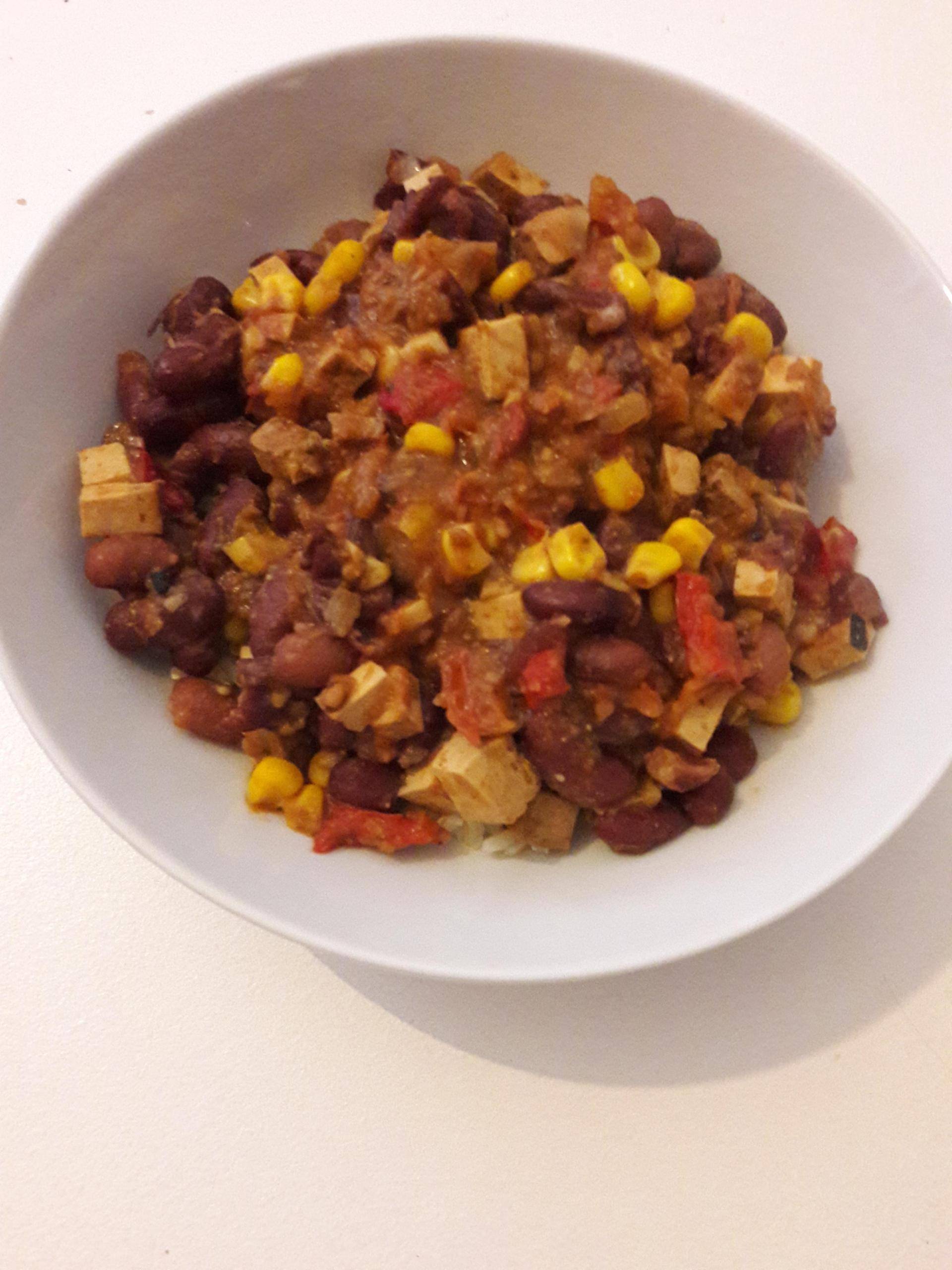 Chili sin carne con tofu - Recette Cookeo | Moulinex