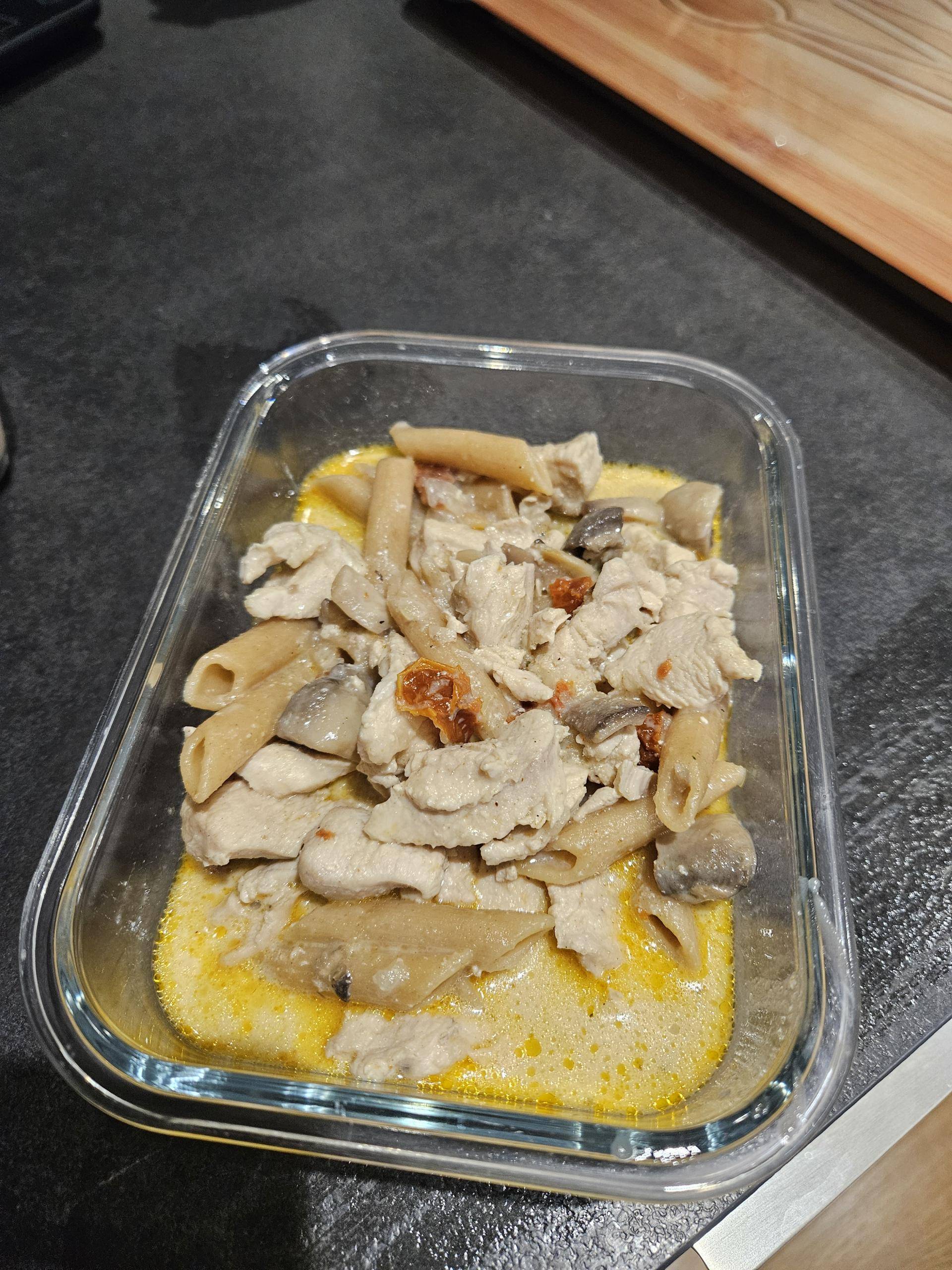 Poulet pâtes champignons tomates séchées - Recette Cookeo | Moulinex