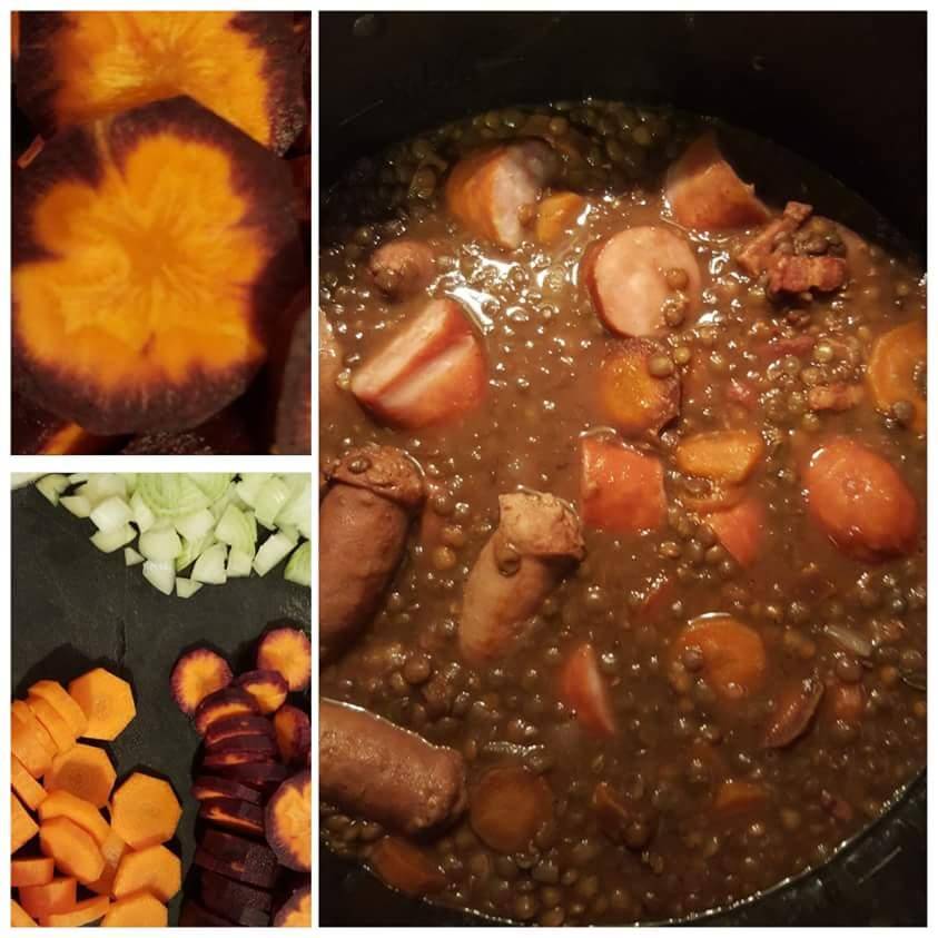 Lentilles vertes et trio de saucisses - Recette Cookeo | Moulinex