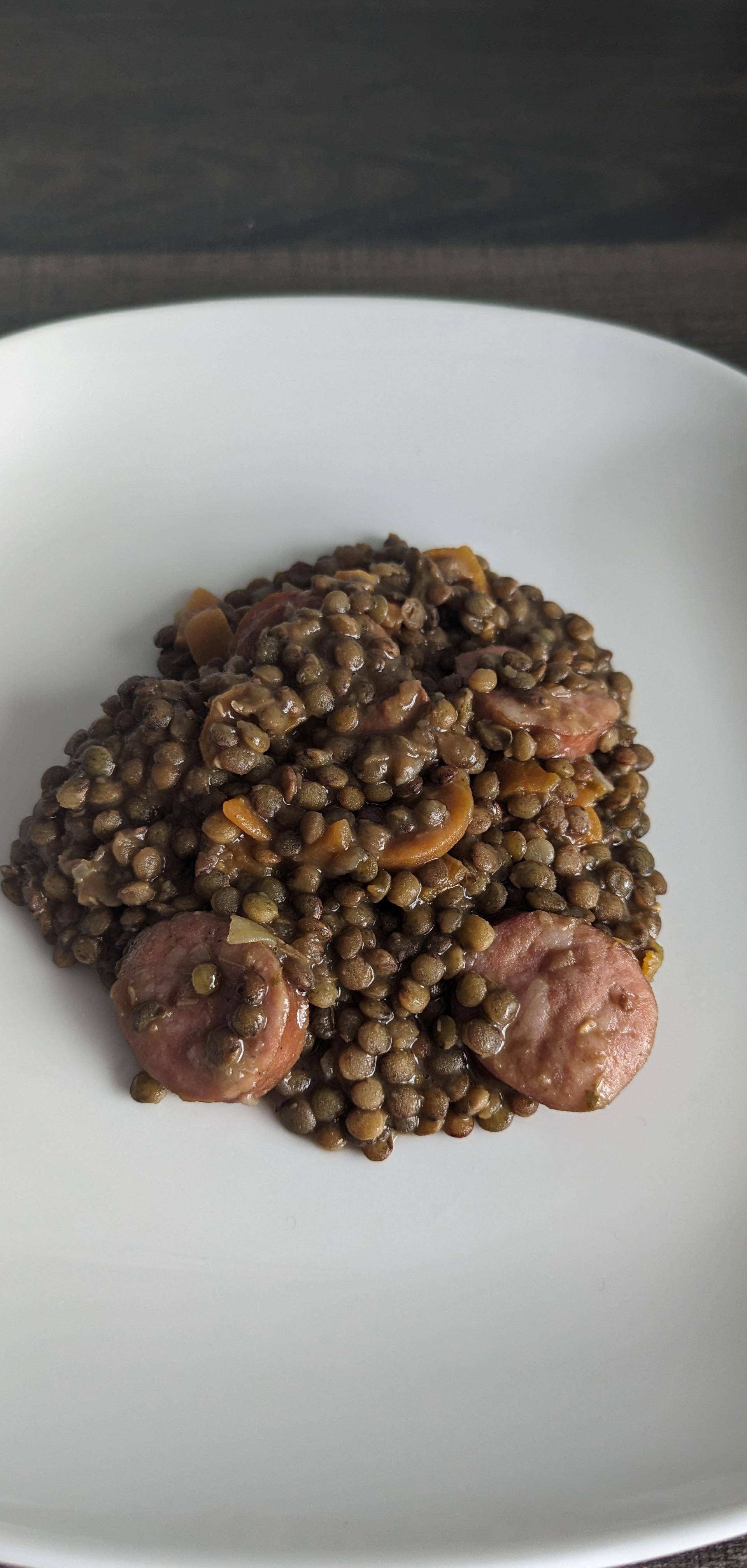 Haricots verts - saucisses de Montbéliard - Recette Companion Connect XL | Moulinex