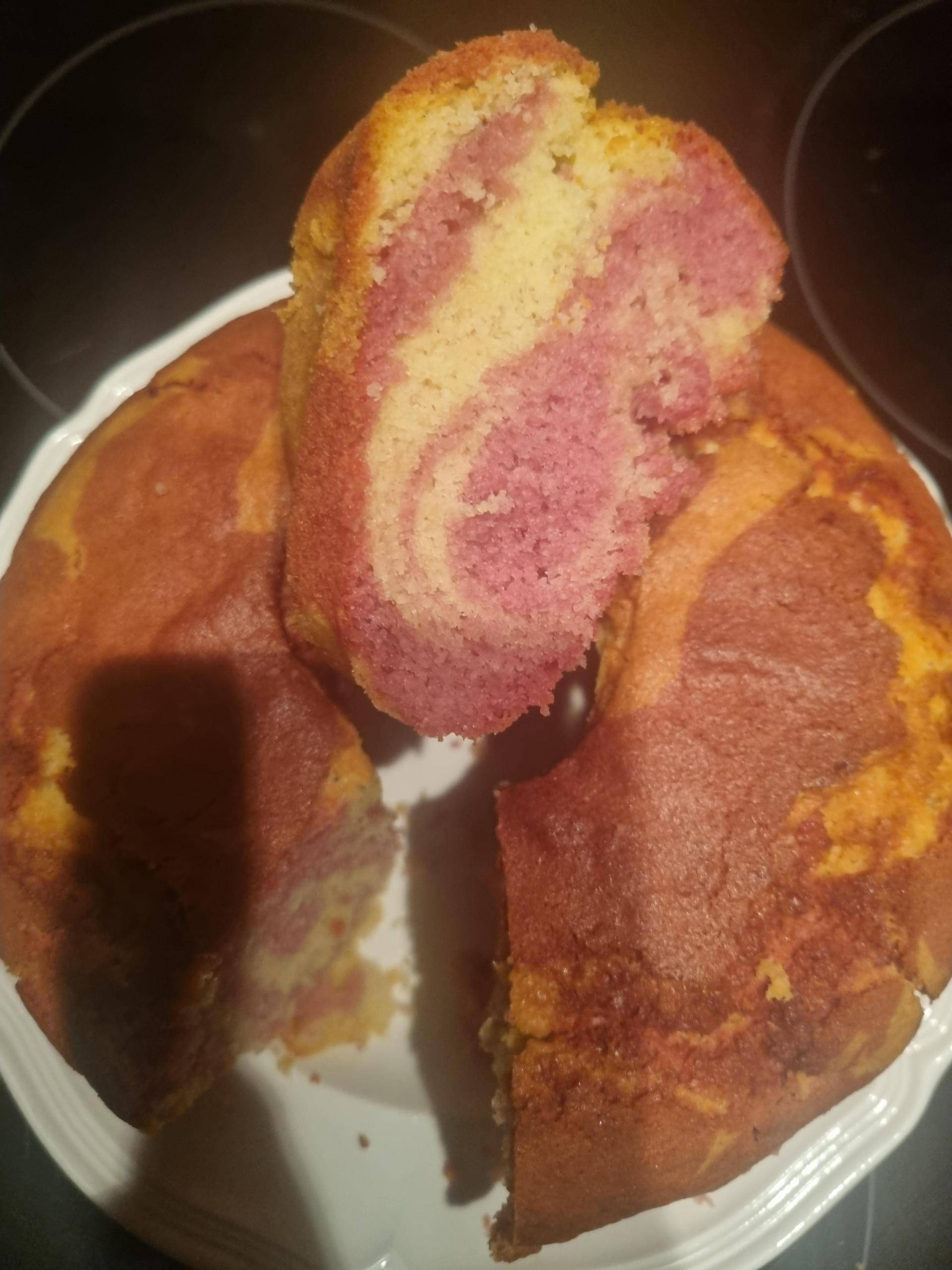 Gâteau marbré framboise vanille - Recette Cookeo | Moulinex