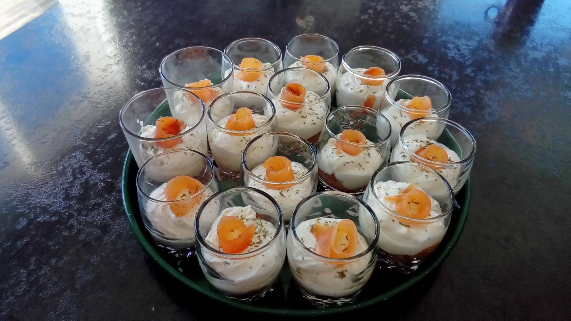 Mini-Verrines truite fumée et mousse mascarpone - Recette Companion Connect XL | Moulinex