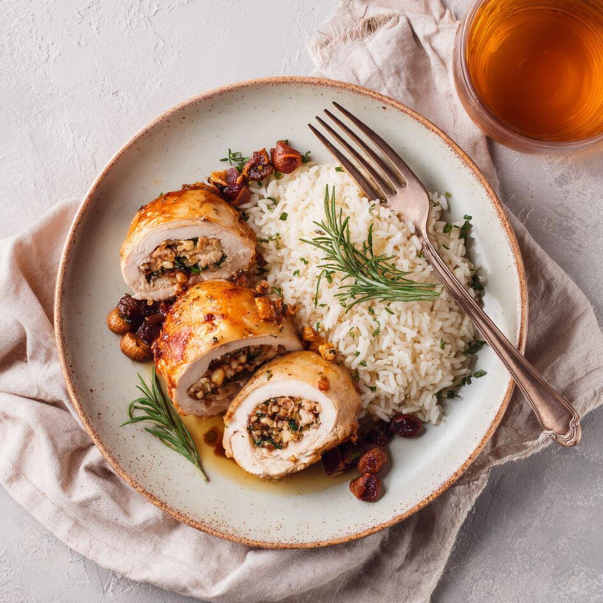 Volaille farcie aux marrons et fruits secs - Recette Companion Connect | Moulinex