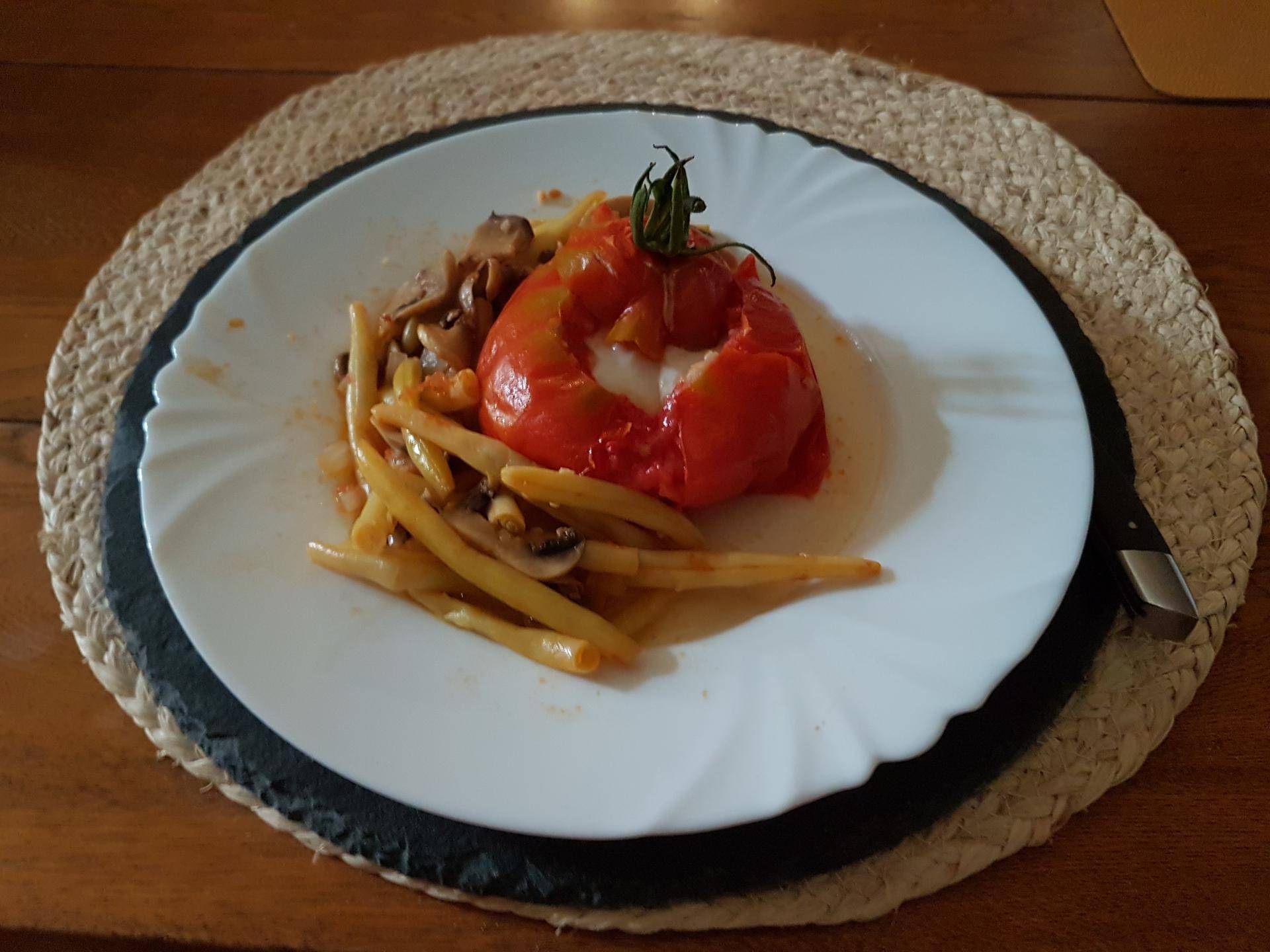 Tomate aux oeufs haricots verts et champignons - Recette Cookeo V3 | Moulinex