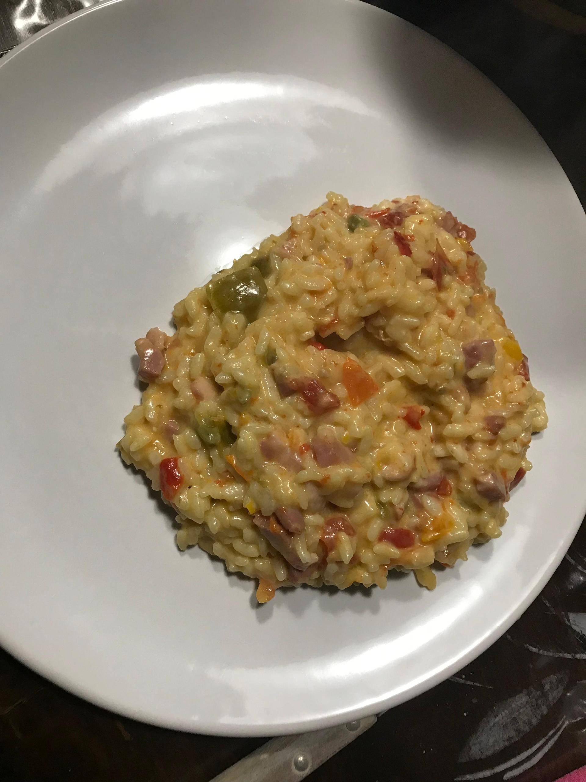 Risotto poivrons tomates lardons - Recette Cookeo V3 | Moulinex