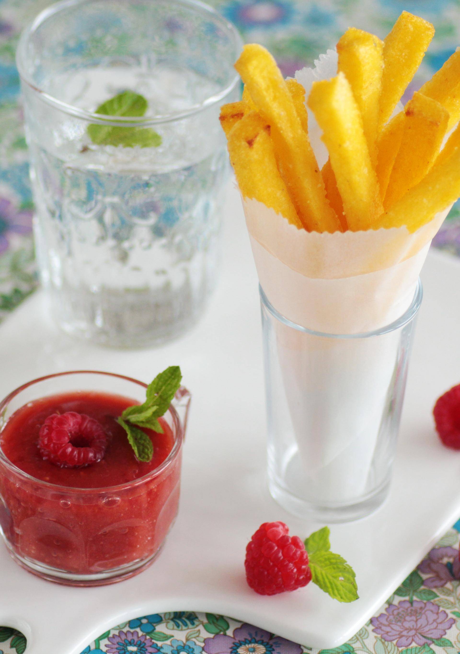 Frites de polenta et ketchup aux fruits rouges - Recette Companion Connect | Moulinex