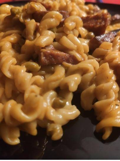 Pâtes chorizo et petits pois - Recette Cookeo | Moulinex