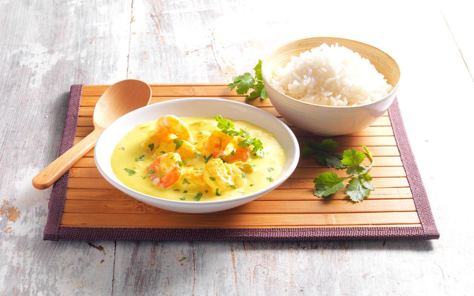 Curry de crevettes au lait de coco - Recette Cook'in One | Moulinex