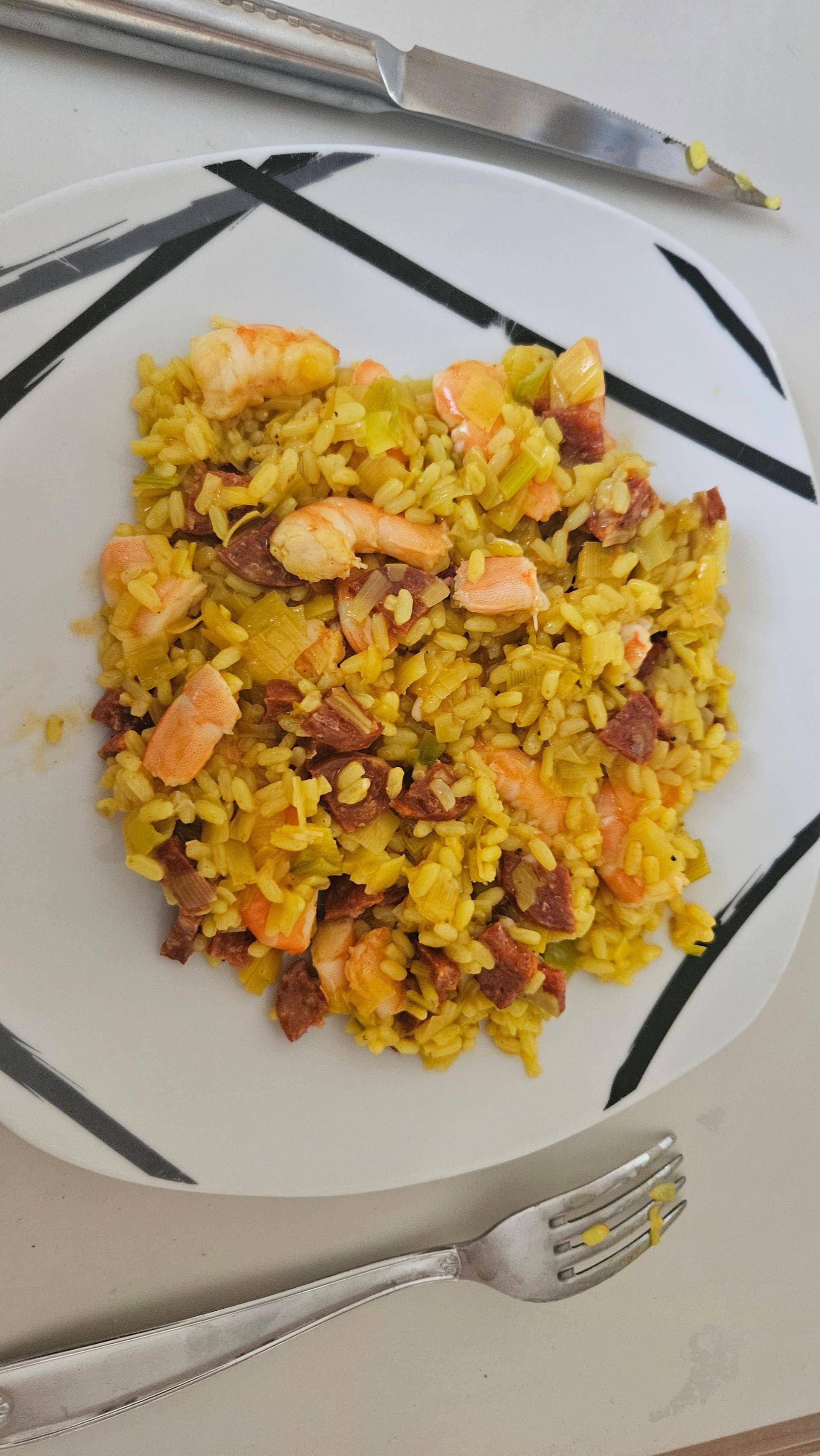 Risotto crevettes poireaux chorizo - Recette Companion Connect XL | Moulinex