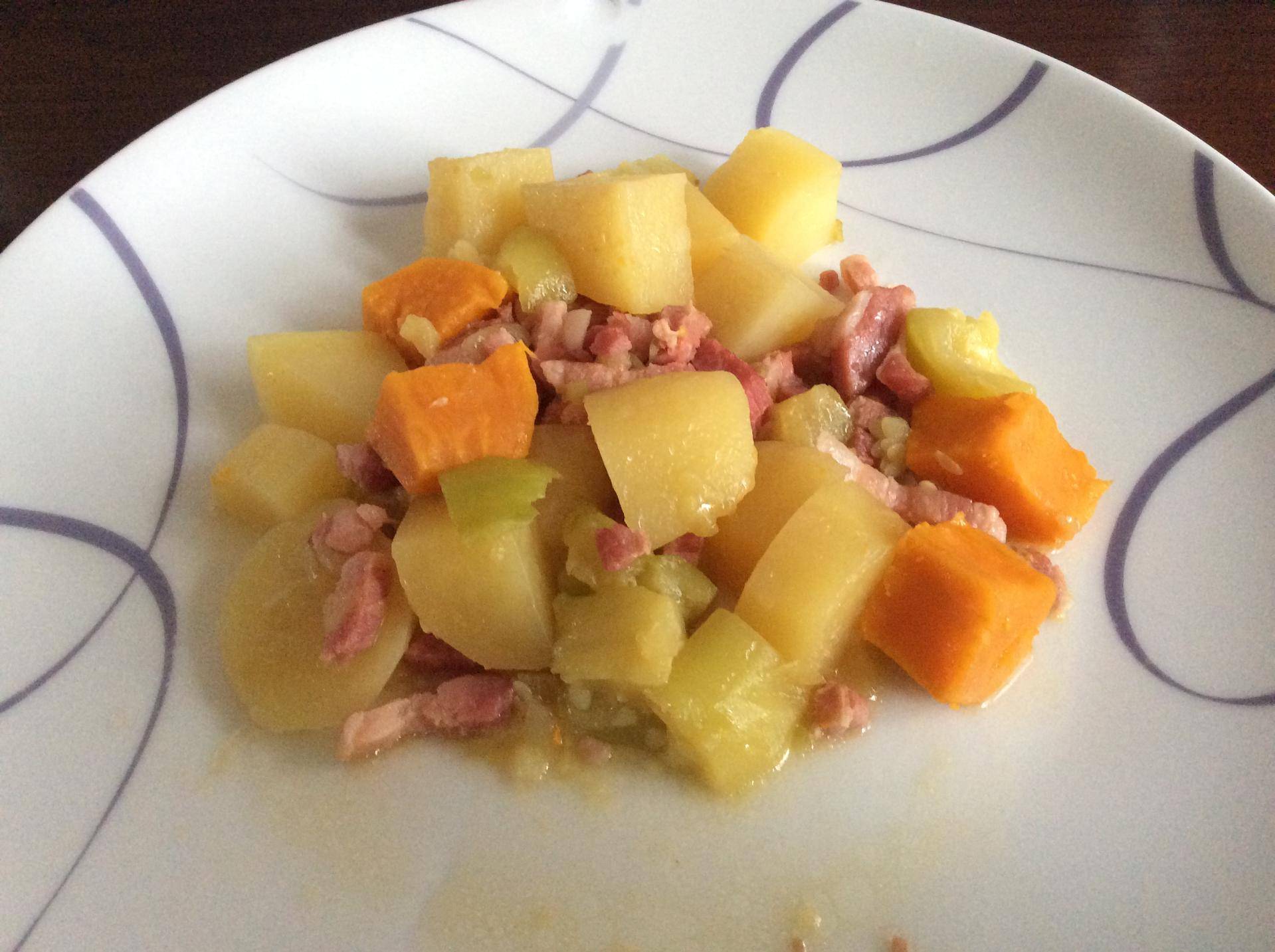 Courgettes,Pommes de terre aux lardons - Recette Cookeo | Moulinex