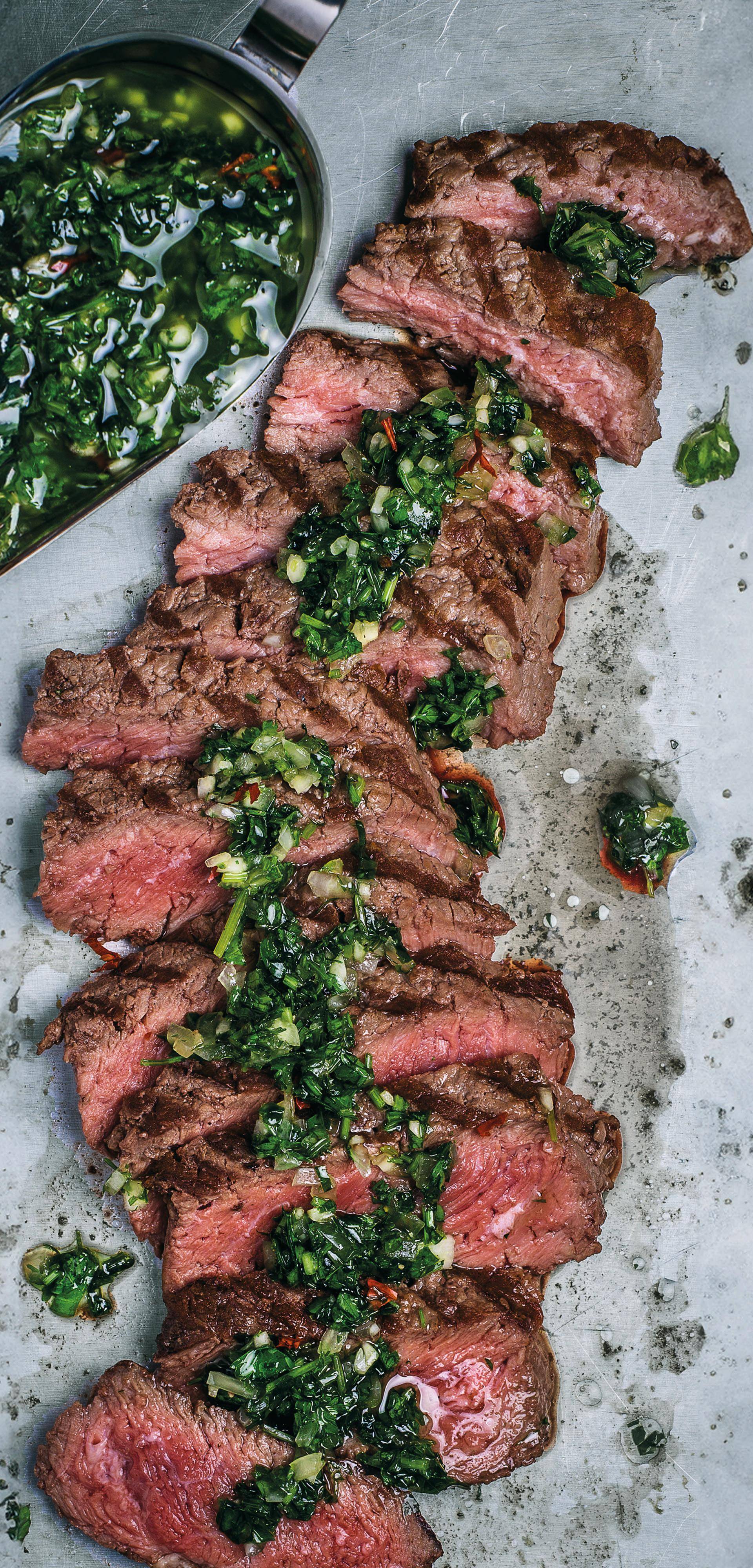 Steak met chimichurrisaus - Recette Easy Fry Compact | Moulinex