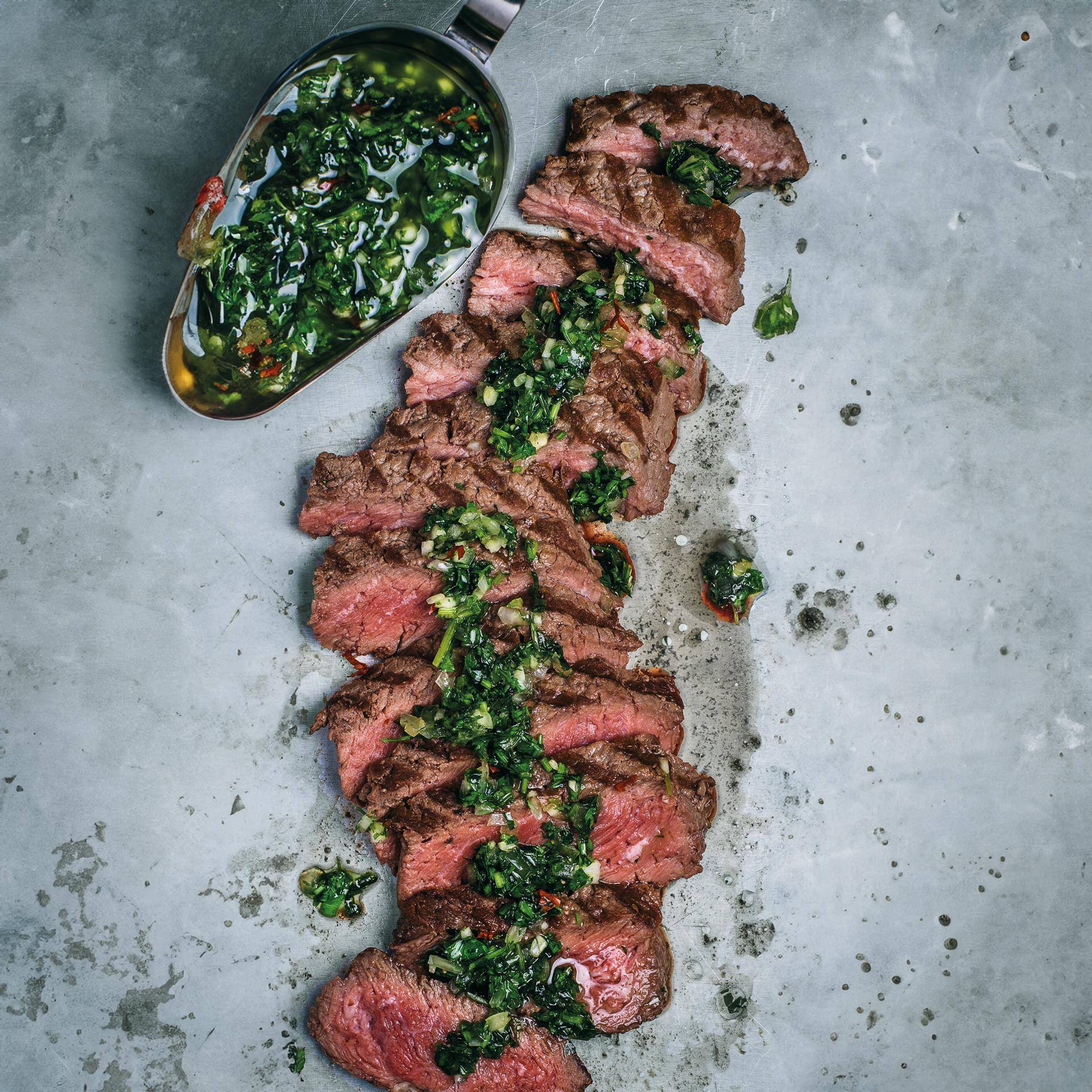 Steak met chimichurrisaus - Recette Easy Fry Compact | Moulinex