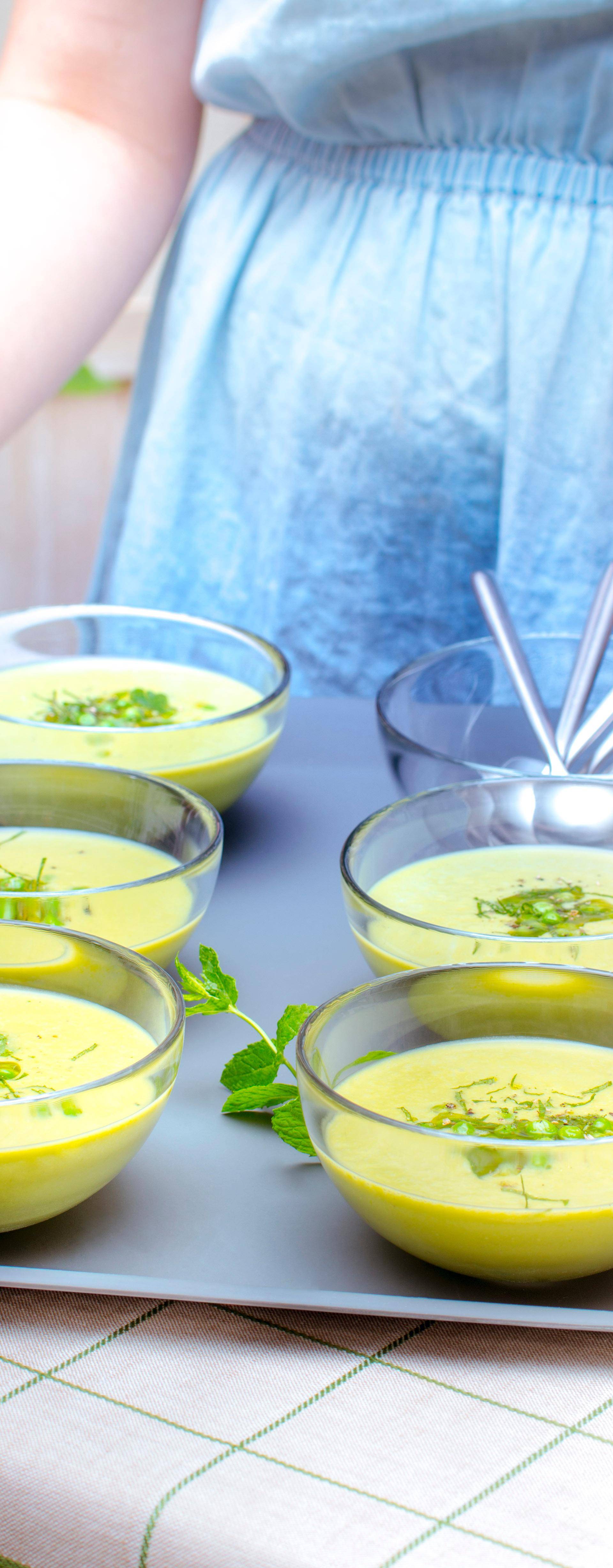 Gaspacho de petits pois à la menthe - Recette Companion Connect | Moulinex