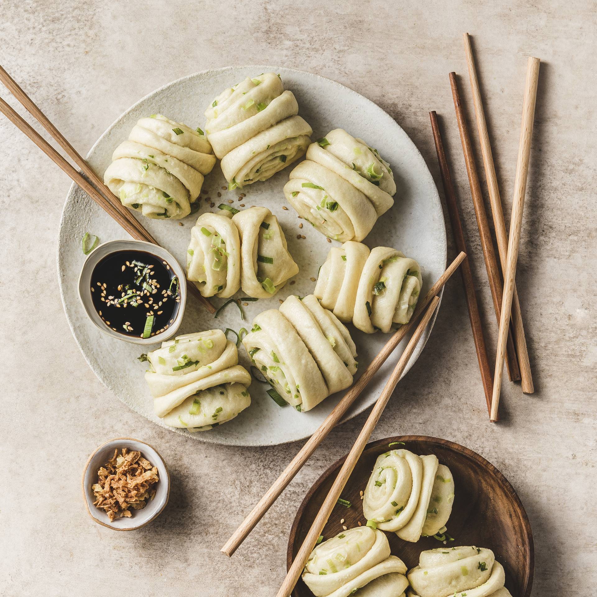 Pains vapeur chinois à la ciboule - Recette Companion Connect XL | Moulinex