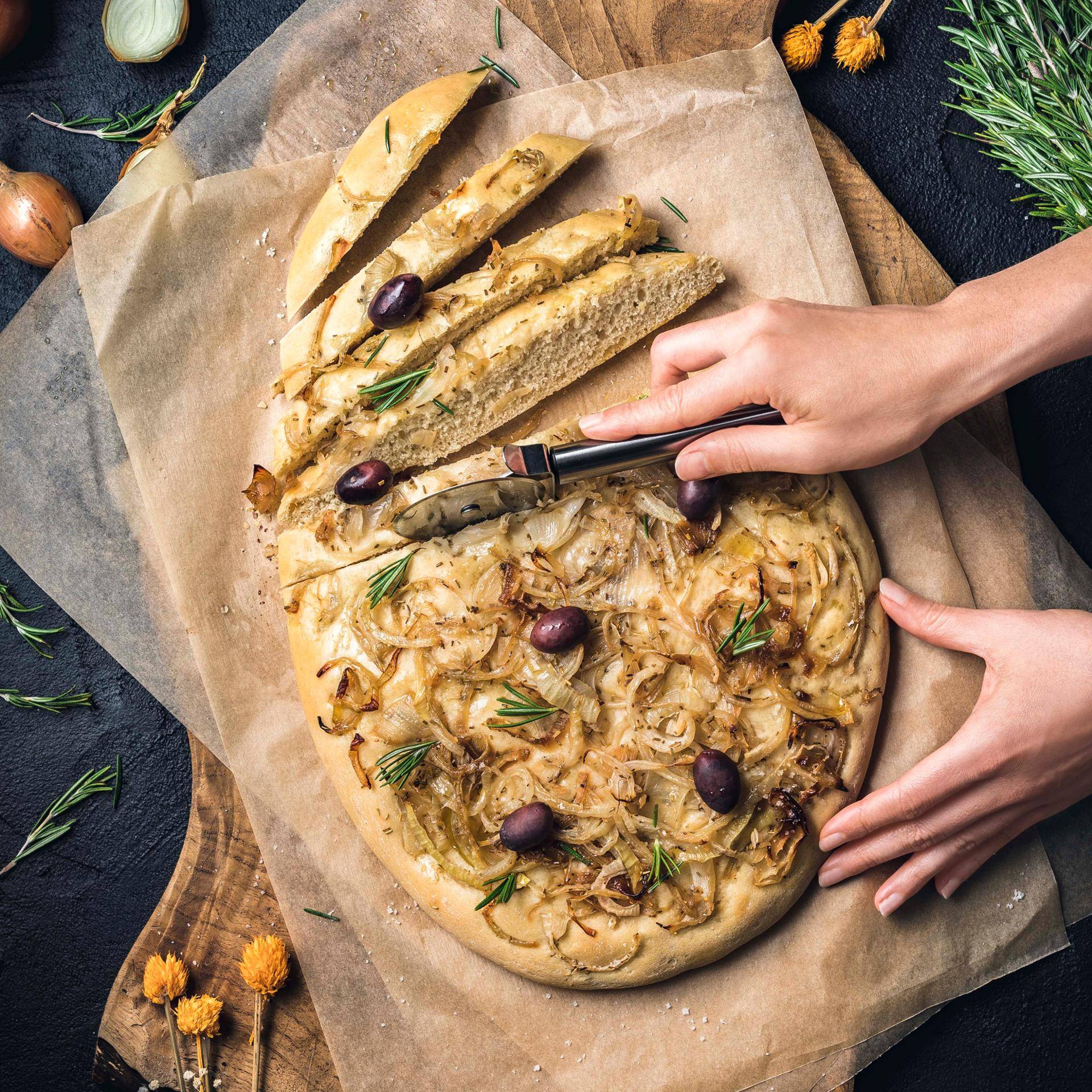 Focaccia à l'oignon - Recette Companion | Moulinex