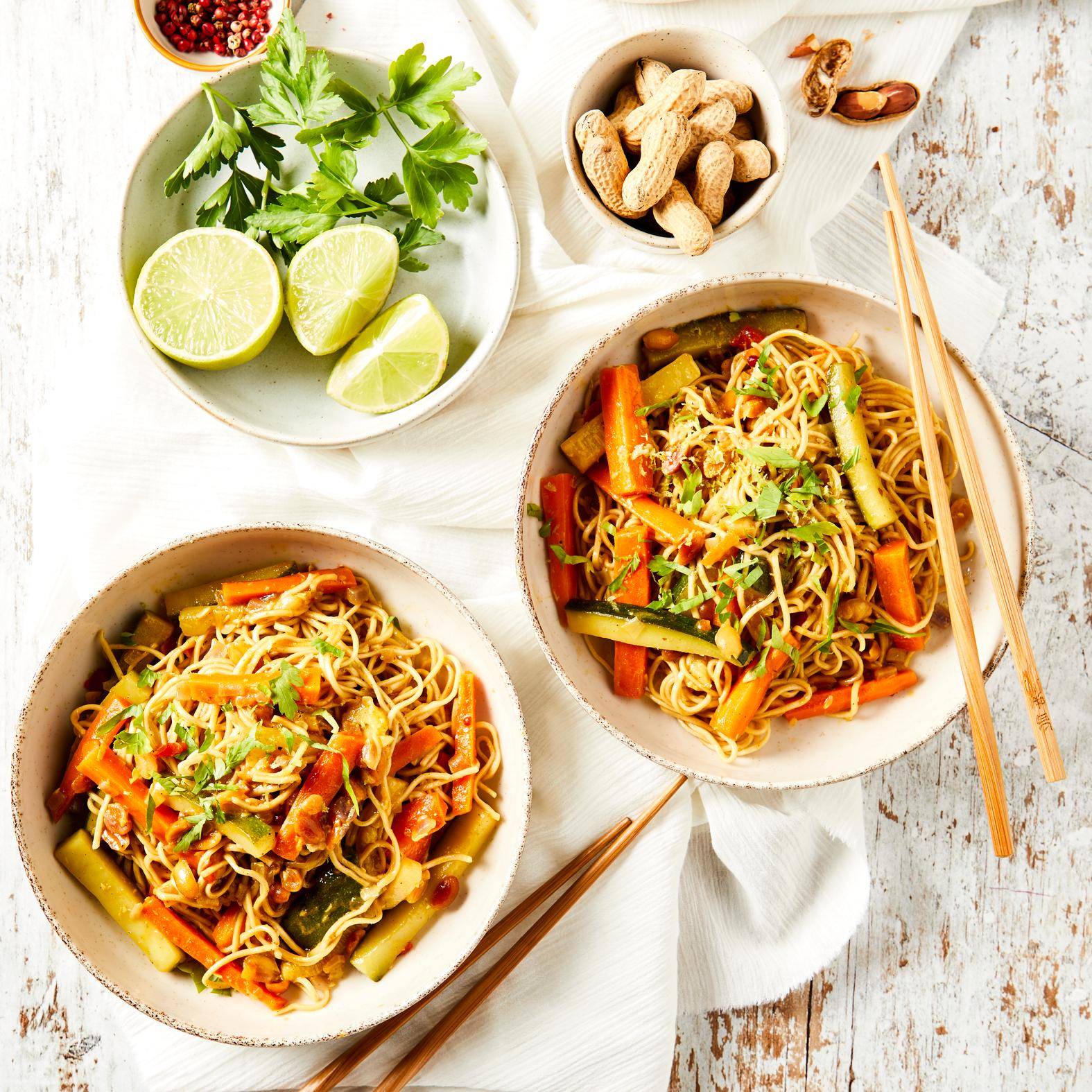 Nouilles thaï à la cacahuète - Recette Cook'in One | Moulinex
